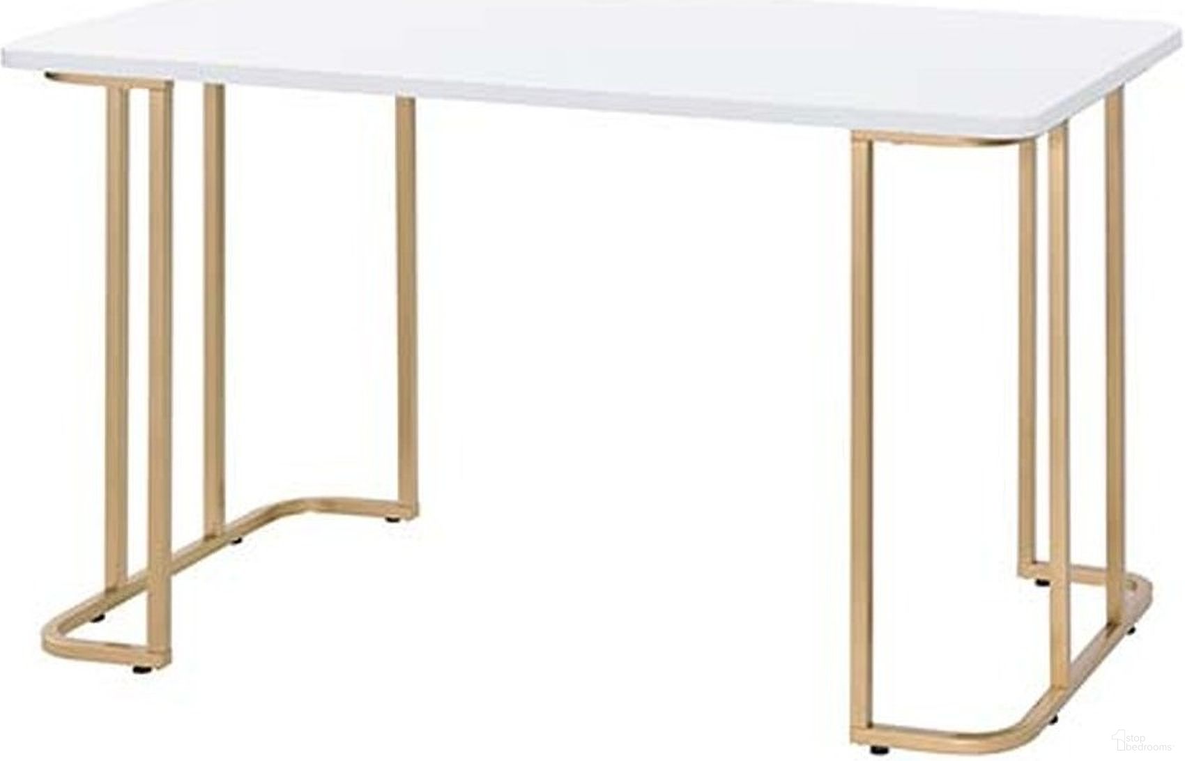 Estie Vanity Desk In White and Gold