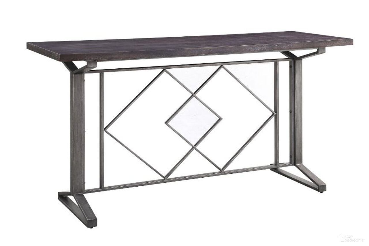 The appearance of Acme Evangeline Counter Height Table In Salvaged Brown And Black Finish designed by ACME in the industrial interior design. This brown piece of furniture was selected by 1StopBedrooms from Evangeline Collection to add a touch of cosiness and style into your home. Sku: 73900. Table Base Style: Trestle. Material: Wood. Table Top Shape: Rectangular. Size: 68".