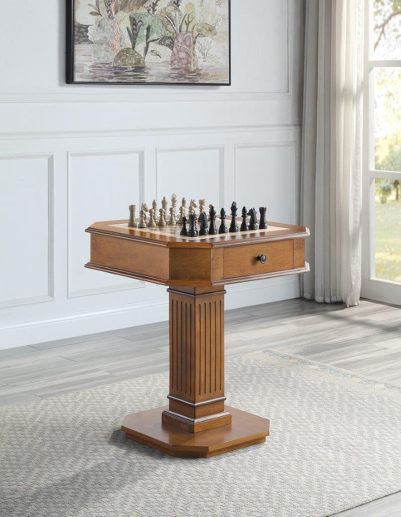 The appearance of Acme Galini Game Table In Walnut Finish designed by ACME in the transitional interior design. This walnut piece of furniture was selected by 1StopBedrooms from Galini Collection to add a touch of cosiness and style into your home. Sku: AC00863. Material: Wood.