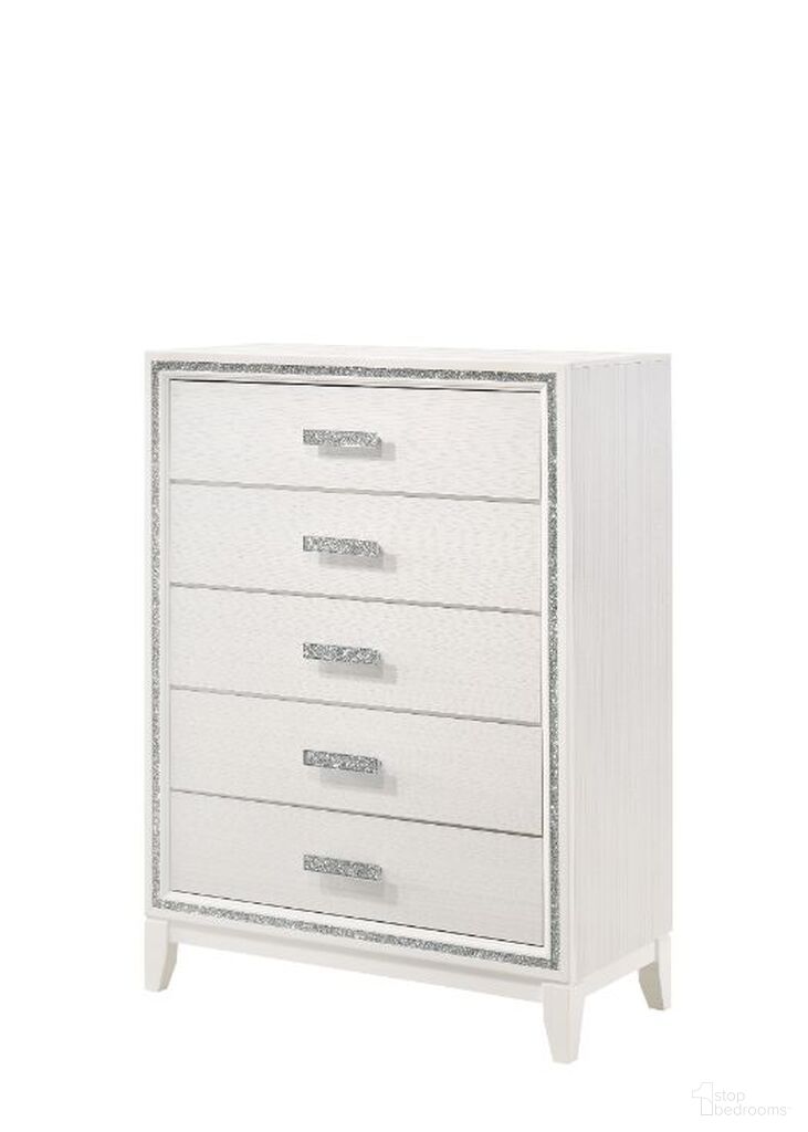 The appearance of Acme Haiden Chest In White Finish designed by ACME in the modern / contemporary interior design. This white piece of furniture was selected by 1StopBedrooms from Haiden Collection to add a touch of cosiness and style into your home. Sku: 28456. Material: Wood.