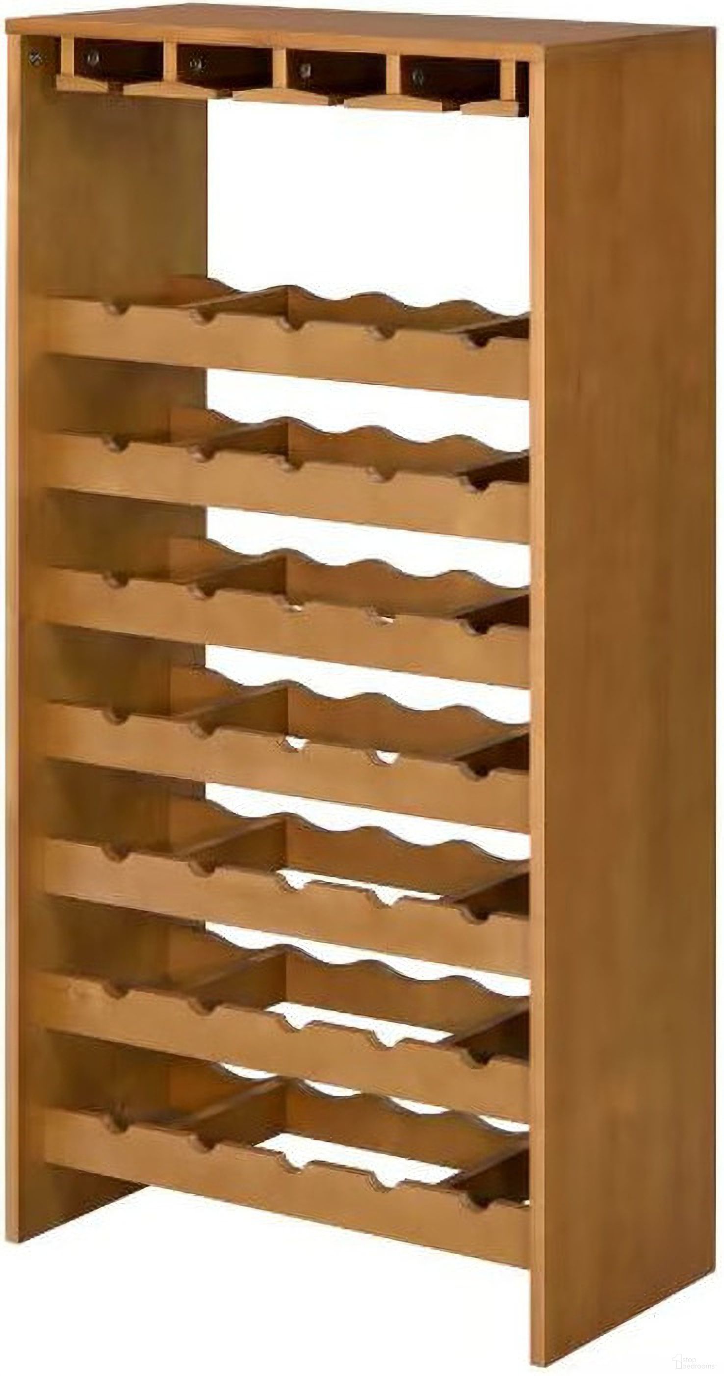 Acme Hanzi Wine Cabinet In Oak Finish