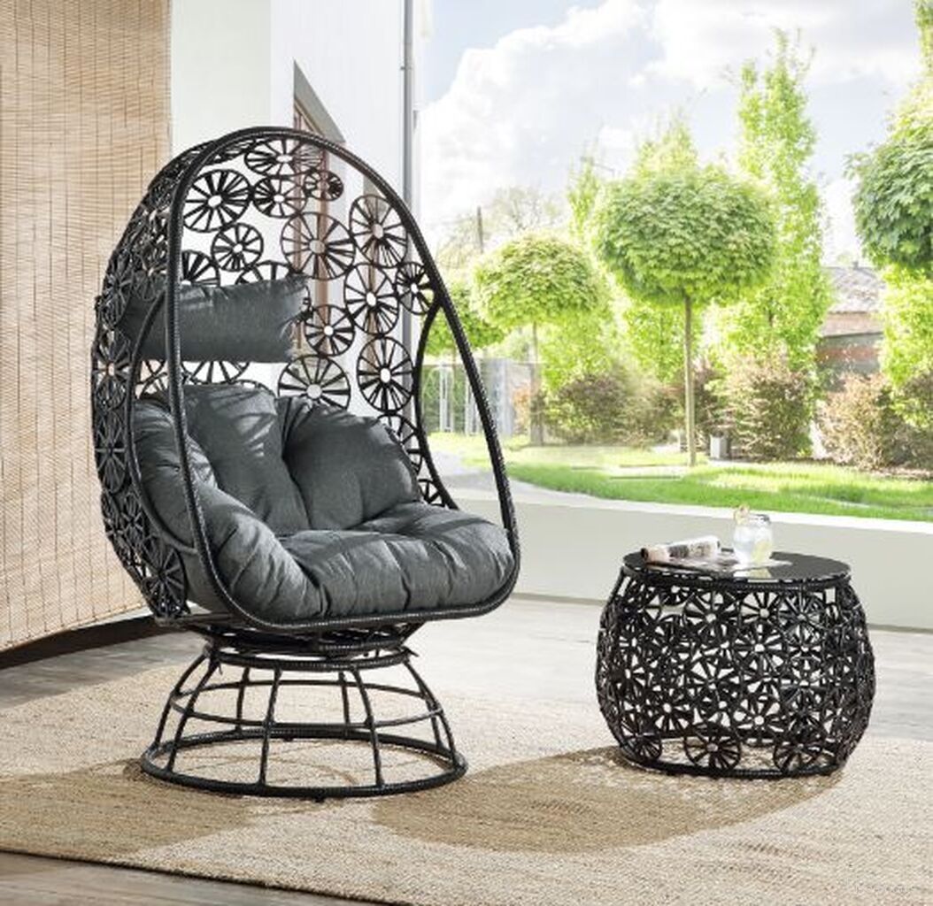 The appearance of Acme Hikre Patio Lounge Chair And Side Table In Charcoal Fabric And Black Wicker designed by ACME in the coastal interior design. This charcoal piece of furniture was selected by 1StopBedrooms from Hikre Collection to add a touch of cosiness and style into your home. Sku: 45113. Material: Metal.