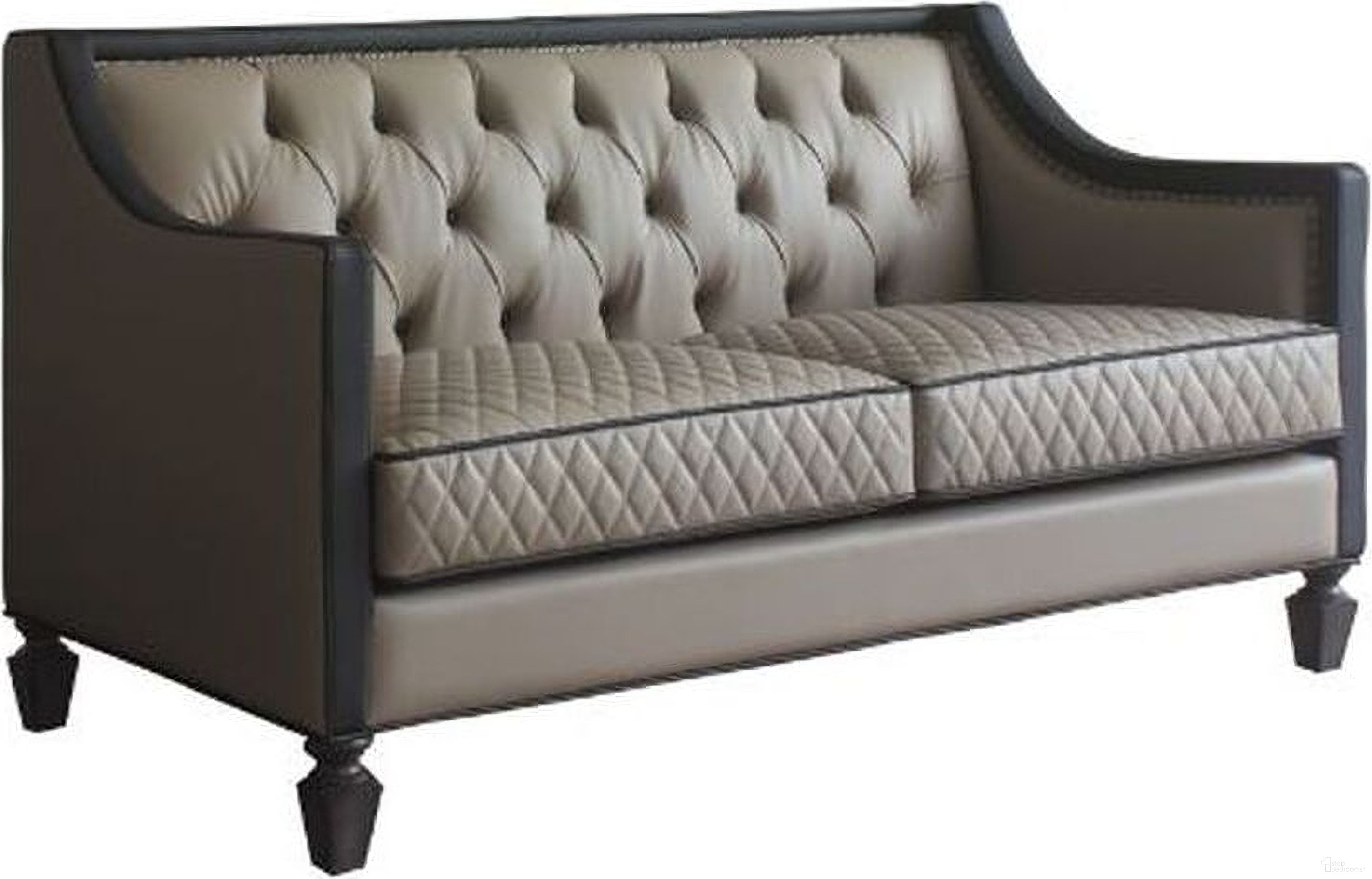 The appearance of House Beatrice Loveseat With 3 Pillows designed by ACME in the transitional interior design. This tan piece of furniture  was selected by 1StopBedrooms from House Beatrice Collection to add a touch of cosiness and style into your home. Sku: 58816. Material: Wood.