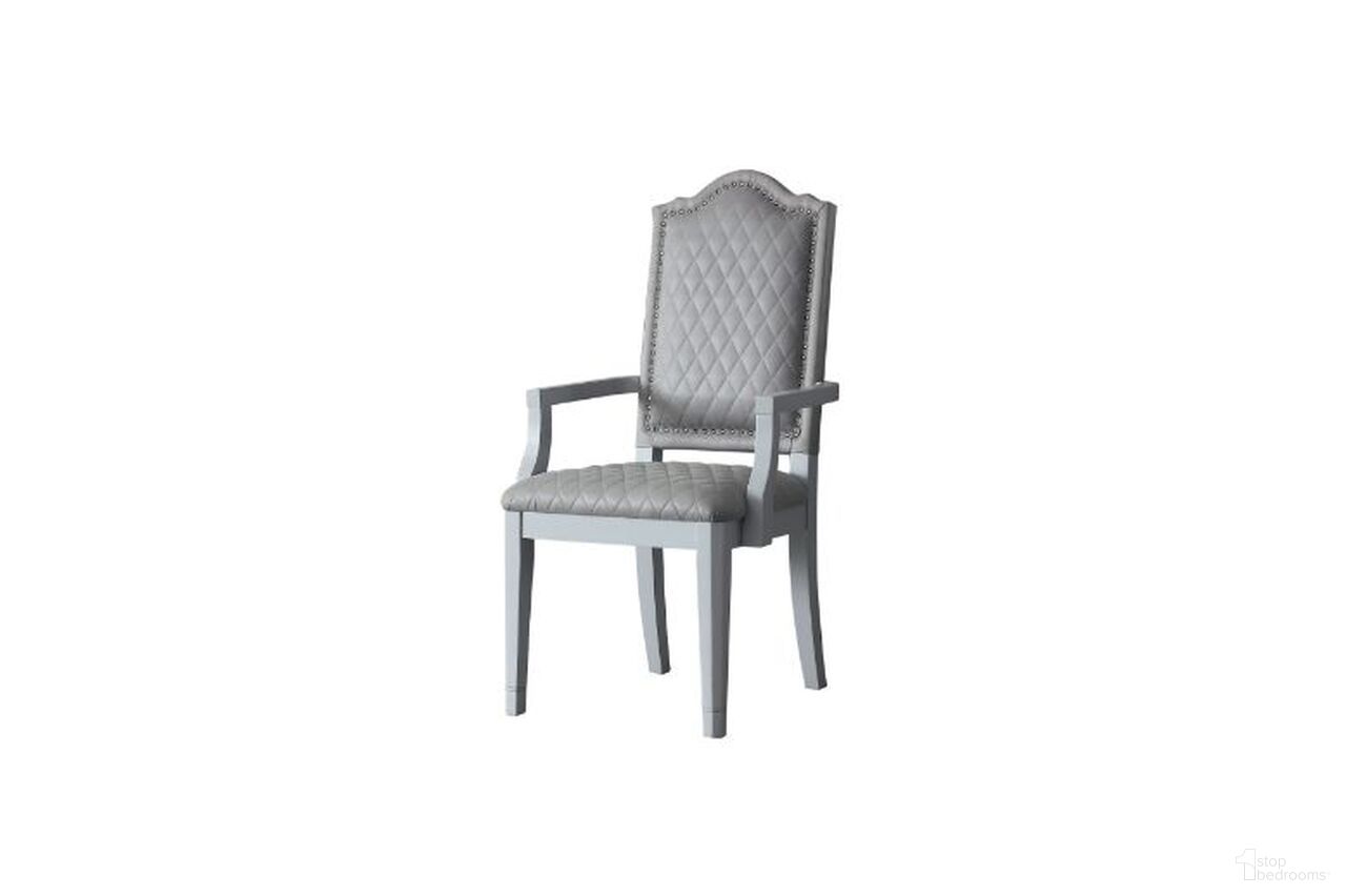 The appearance of House Marchese Arm Chair In Two Tone Gray Fabric And Pearl Gray Finish designed by ACME in the transitional interior design. This pearl piece of furniture was selected by 1StopBedrooms from House Marchese Collection to add a touch of cosiness and style into your home. Sku: 68863. Material: Wood. Chair Type: Arm Chair.