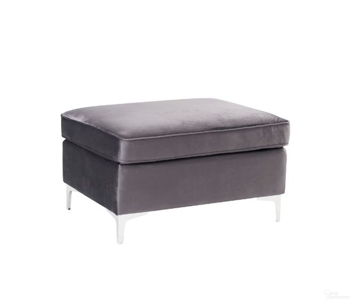The appearance of Acme Jaszira Ottoman In Gray Velvet designed by ACME in the modern / contemporary interior design. This gray velvet piece of furniture  was selected by 1StopBedrooms from Jaszira Collection to add a touch of cosiness and style into your home. Sku: 57375. Material: Wood.