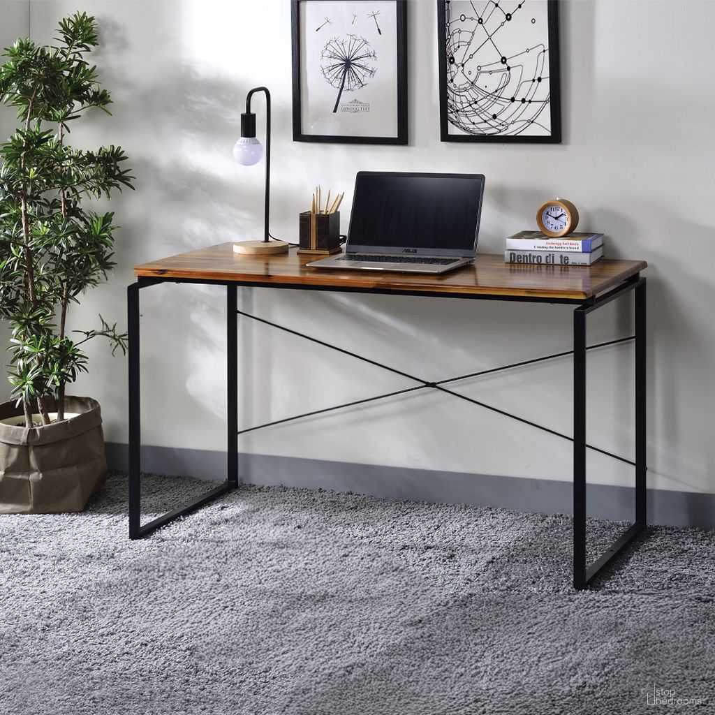 The appearance of Acme Jurgen Desk In Oak And Black designed by ACME in the industrial interior design. This oak piece of furniture  was selected by 1StopBedrooms from Jurgen Collection to add a touch of cosiness and style into your home. Sku: 92910. Material: Wood.
