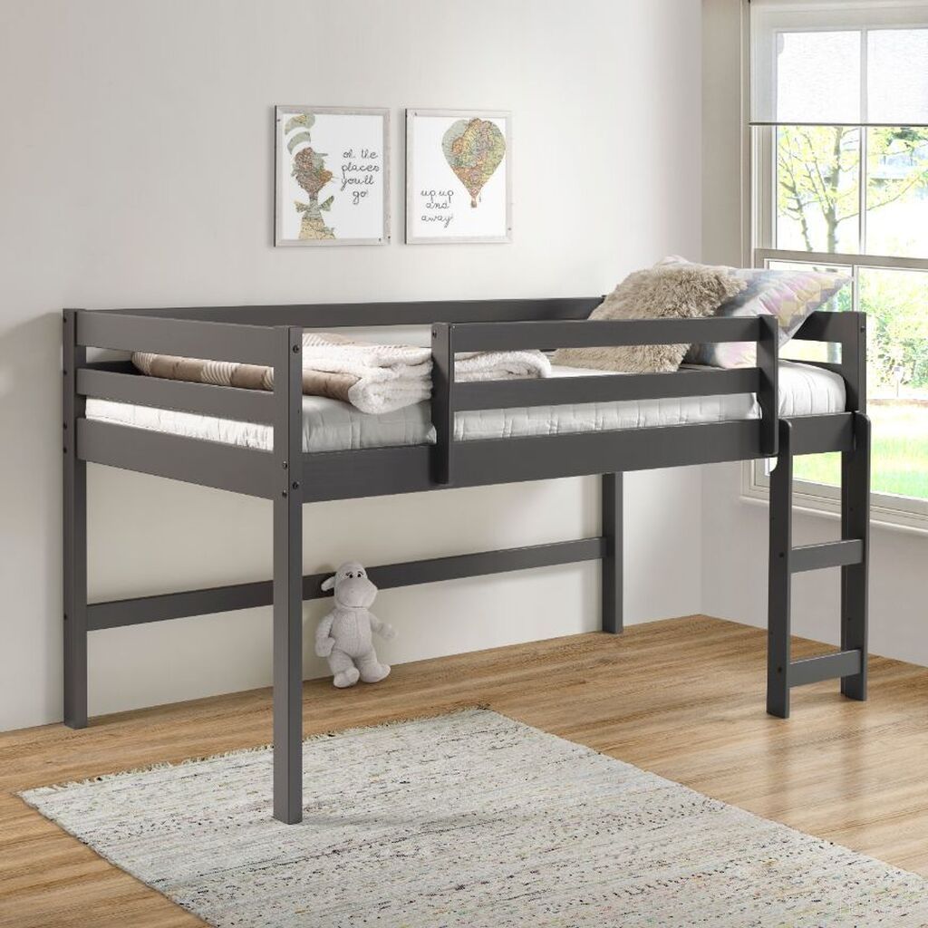 The appearance of Acme Lara Twin Loft Bed In Gray Finish designed by ACME in the transitional interior design. This gray piece of furniture  was selected by 1StopBedrooms from Lara Collection to add a touch of cosiness and style into your home. Sku: 38255. Material: Wood. Bed Size: Twin. Bed Type: Loft Bed.
