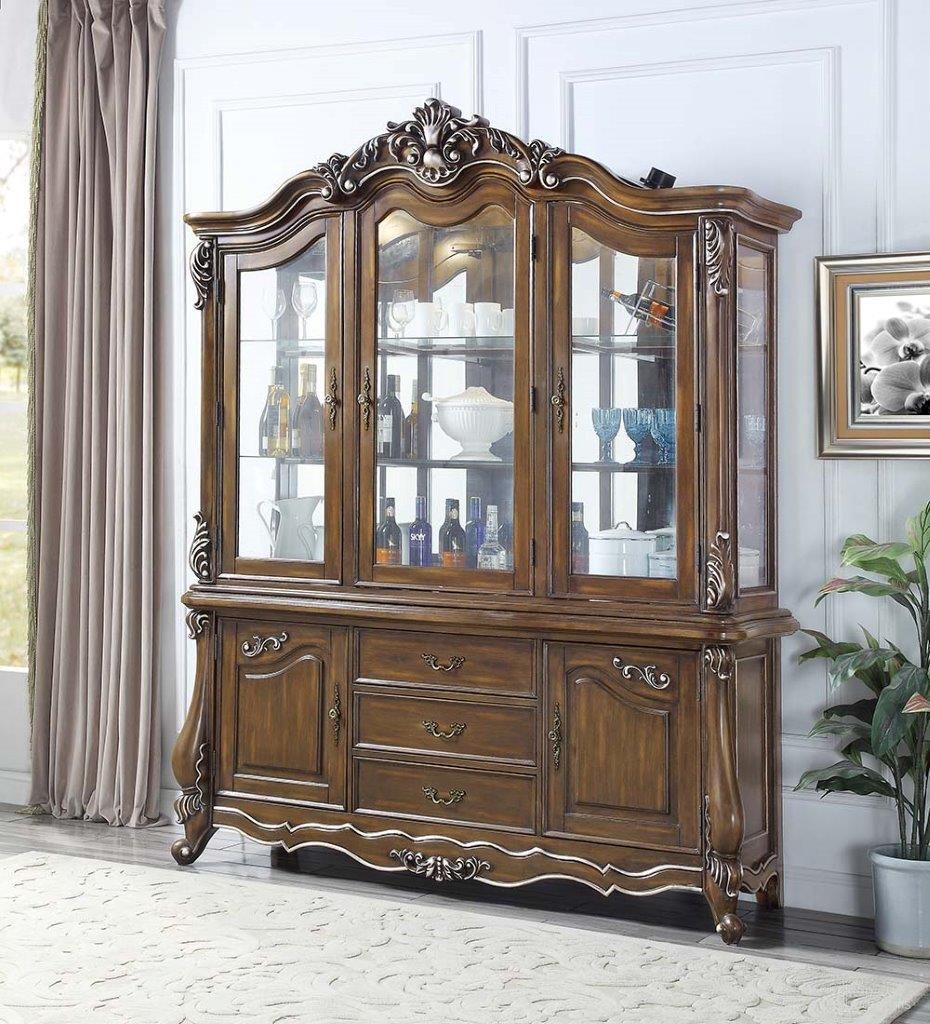 The appearance of Acme Latisha Hutch And Buffet In Antique Oak Finish designed by ACME in the transitional interior design. This antique oak piece of furniture was selected by 1StopBedrooms from Latisha Collection to add a touch of cosiness and style into your home. Sku: DN01360-1;DN01360-2. Material: Wood.