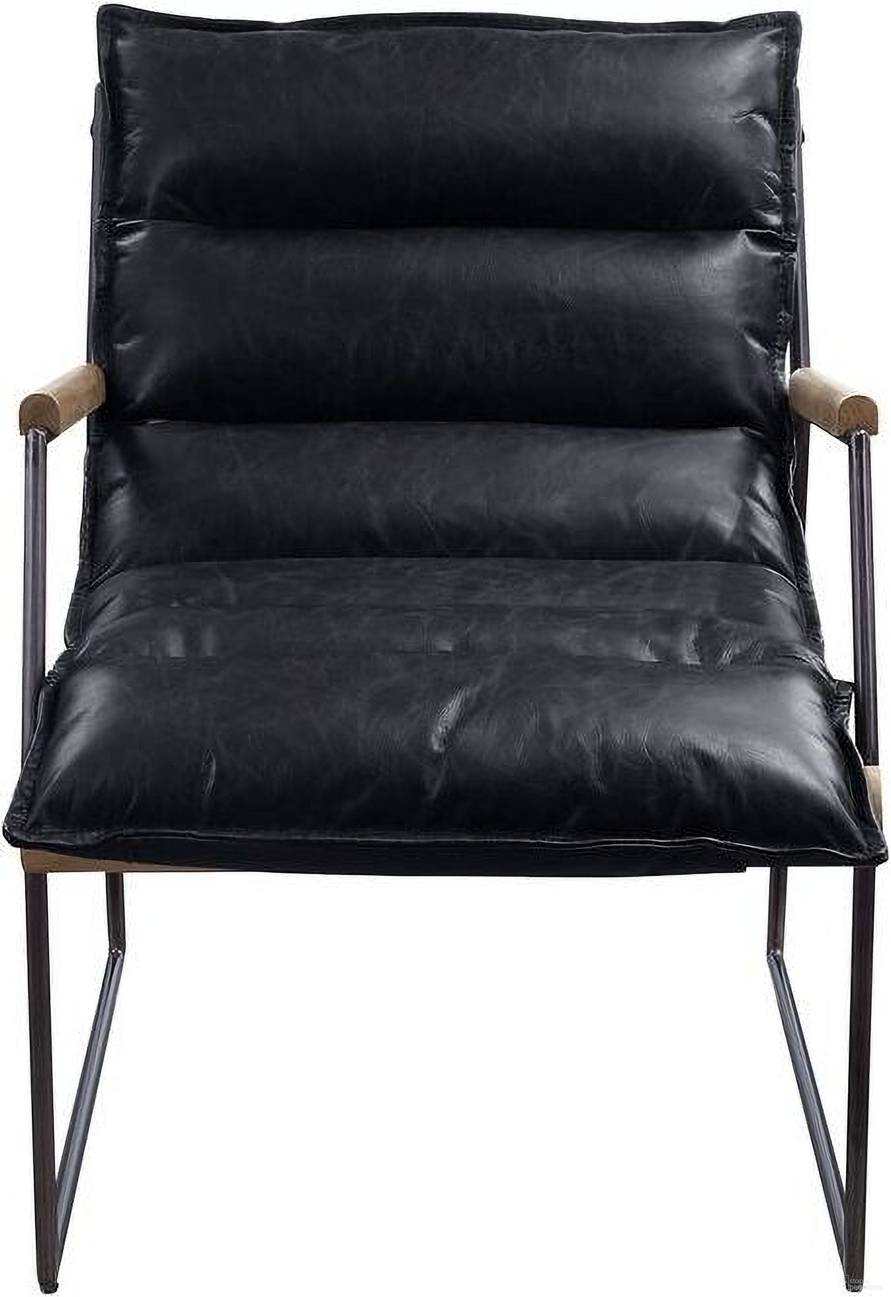 The appearance of Acme Luberzo Accent Chair In Distress Espresso Top Grain Leather and Matt Iron Finish designed by ACME in the industrial interior design. This espresso piece of furniture  was selected by 1StopBedrooms from Luberzo Collection to add a touch of cosiness and style into your home. Sku: 59946. Material: Wood.