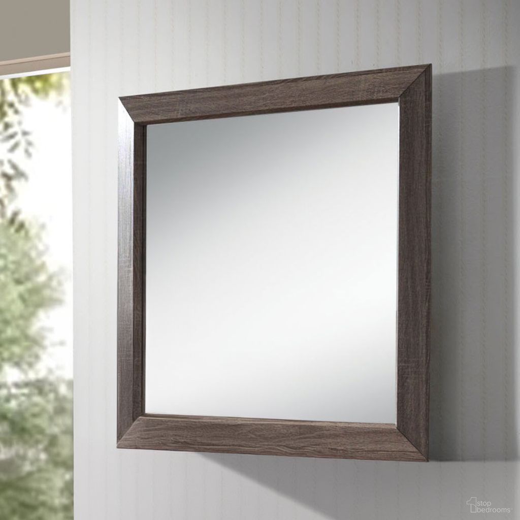 The appearance of Acme Lyndon Landscape Mirror in Weathered Gray Grain designed by ACME in the transitional interior design. This red piece of furniture was selected by 1StopBedrooms from Lyndon Collection to add a touch of cosiness and style into your home. Sku: 26024. Material: Glass.