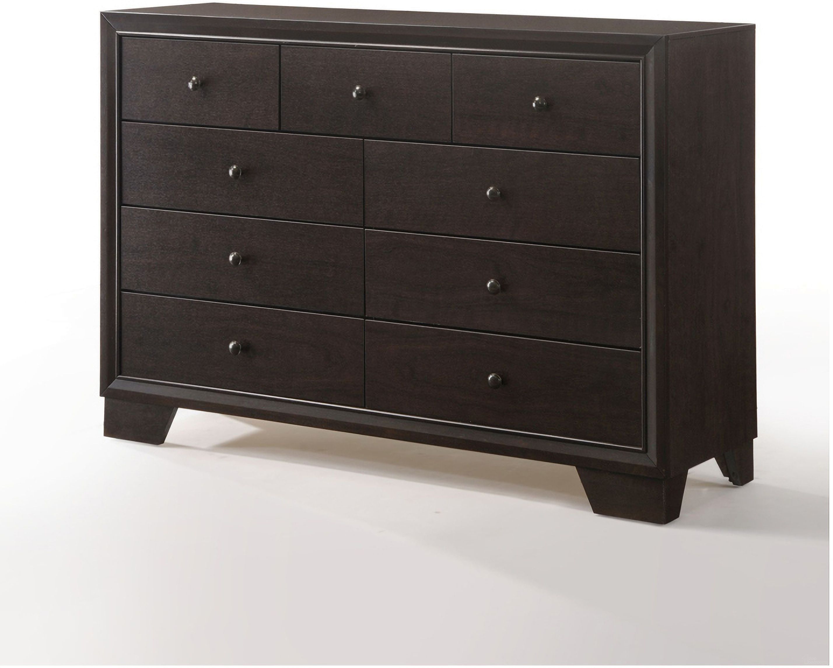 The appearance of Madison 9-Drawer Dresser in Espresso designed by ACME in the transitional interior design. This brown piece of furniture was selected by 1StopBedrooms from Madison Collection to add a touch of cosiness and style into your home. Sku: 19575. Material: Wood.