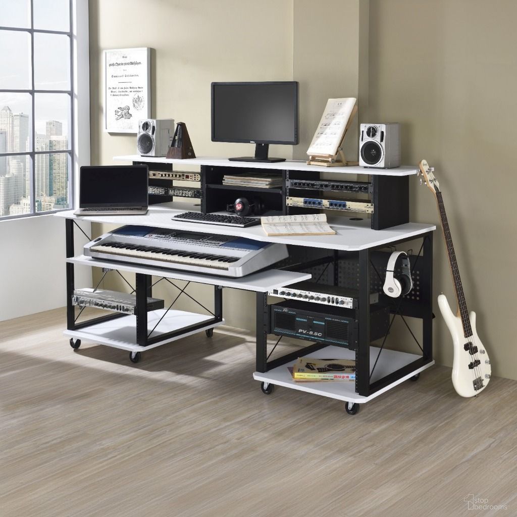 The appearance of Acme Megara Music Desk In White And Black Finish designed by ACME in the industrial interior design. This white and black piece of furniture was selected by 1StopBedrooms from Megara Collection to add a touch of cosiness and style into your home. Sku: OF00995. Material: Wood.