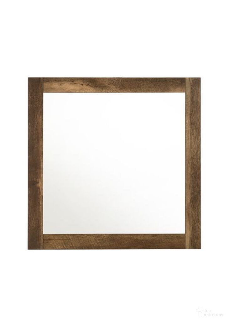 Acme Morales Mirror In Rustic Oak Finish