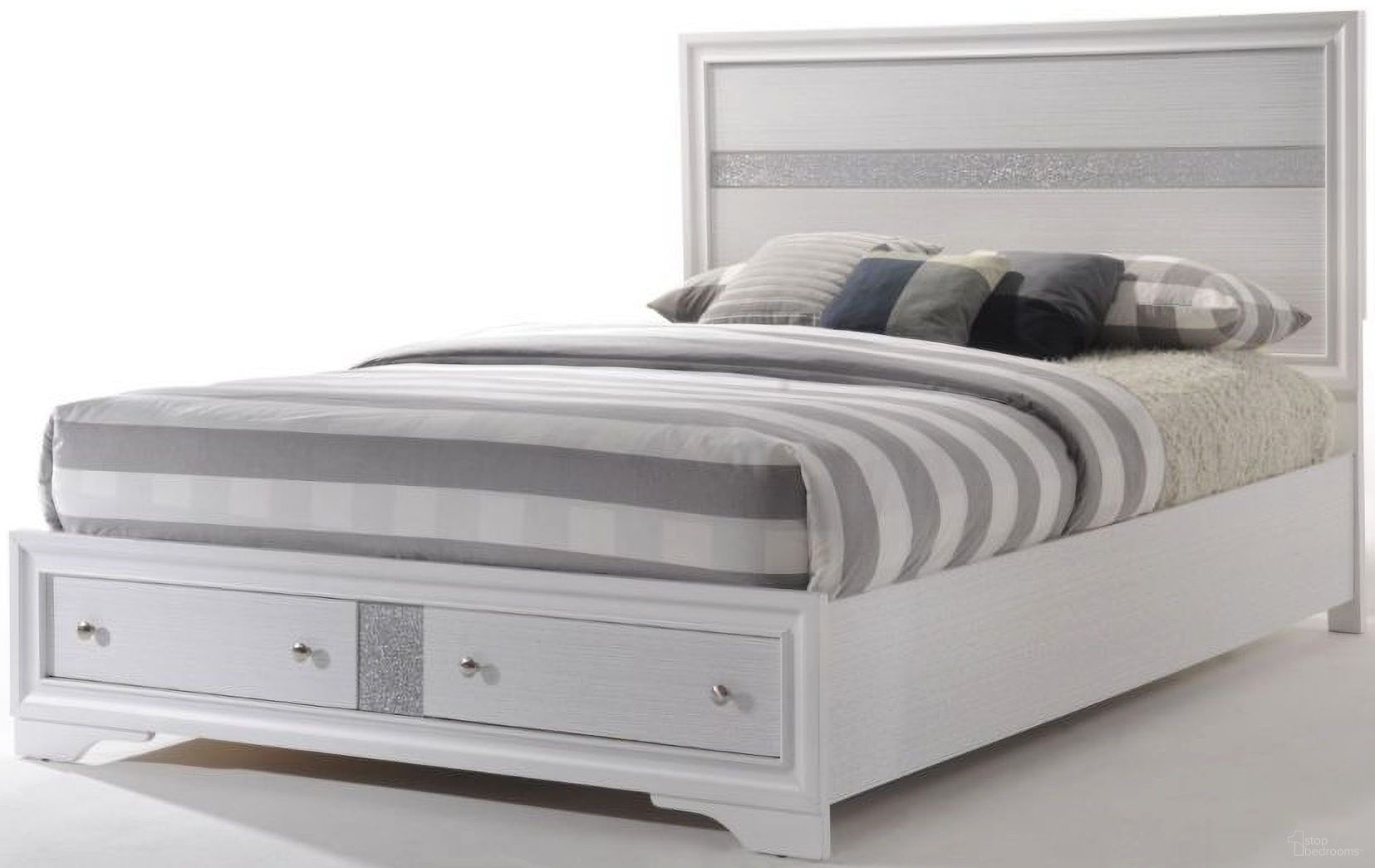 The appearance of Acme Naima Queen Panel Storage Bed in White designed by ACME in the modern / contemporary interior design. This white piece of furniture was selected by 1StopBedrooms from Naima Collection to add a touch of cosiness and style into your home. Sku: 25770Q-HF;25771Q-R;25772Q-DRW. Bed Type: Storage Bed. Material: Wood. Bed Size: Queen.