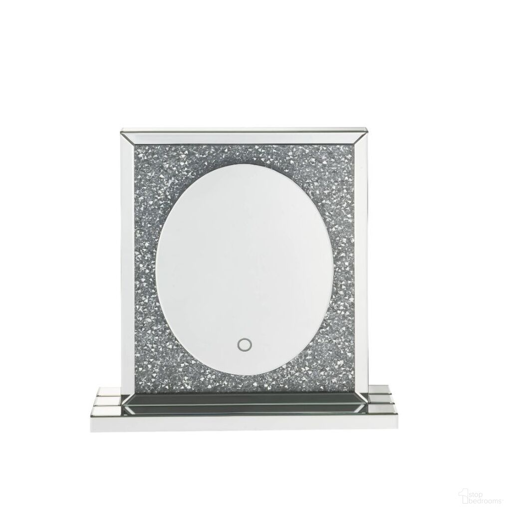 The appearance of Acme Noralie Accent Decor With Led In Mirrored And Faux Diamonds designed by ACME in the glam interior design. This mirrored piece of furniture was selected by 1StopBedrooms from Noralie Collection to add a touch of cosiness and style into your home. Sku: 97707. Material: Wood.