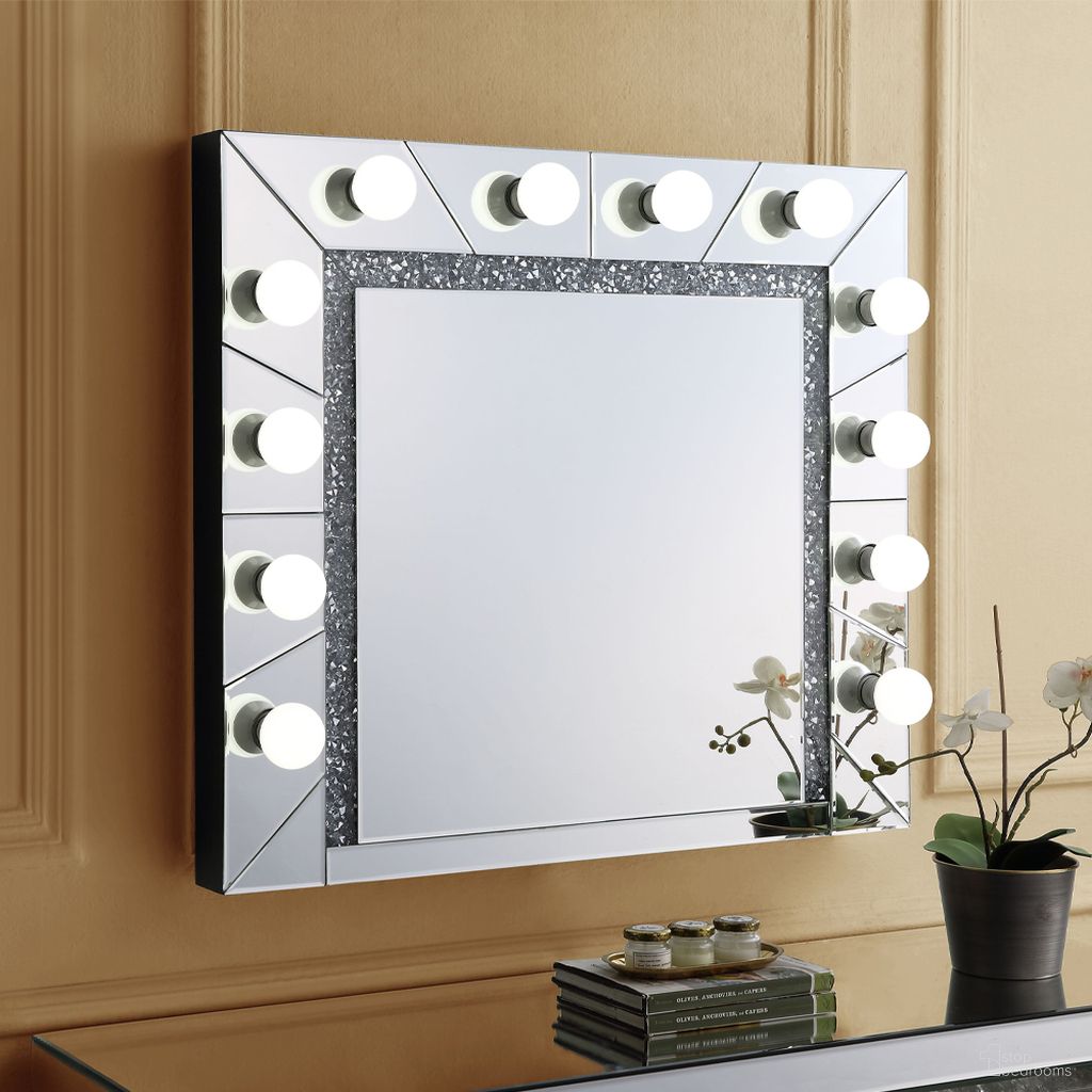 The appearance of Acme Noralie Wall Decor In Mirrored And Faux Diamonds AC00762 designed by ACME in the glam interior design. This mirrored piece of furniture was selected by 1StopBedrooms from Noralie Collection to add a touch of cosiness and style into your home. Sku: AC00762. Material: Wood.