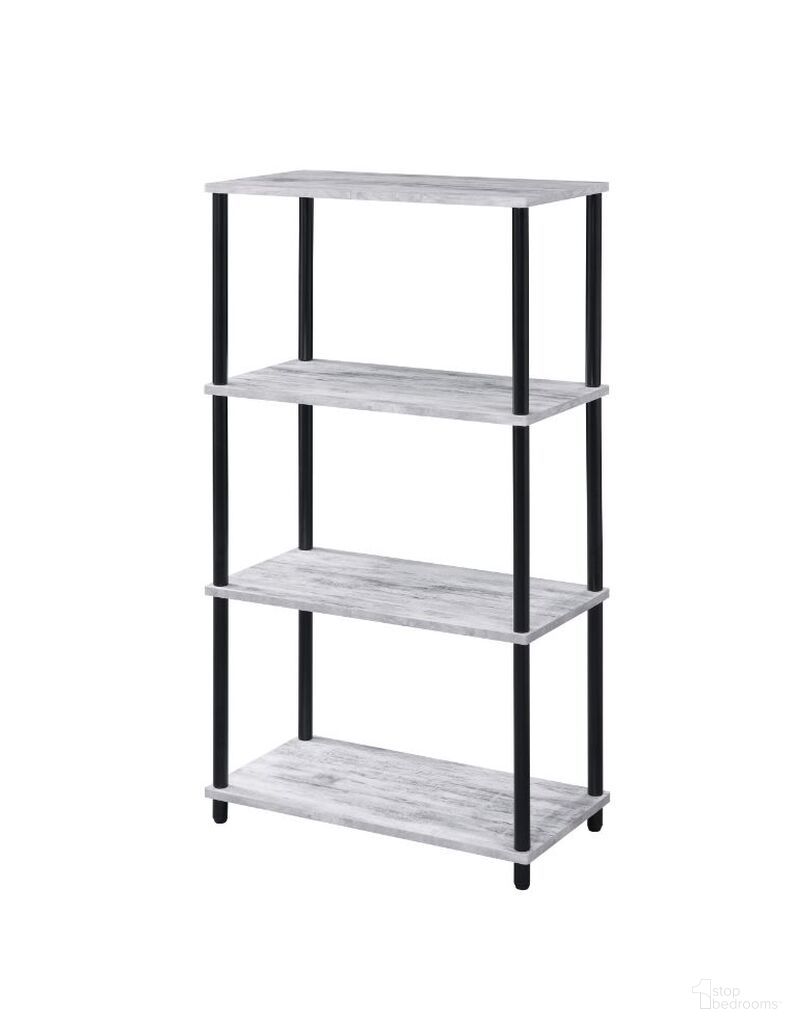 The appearance of Acme Nypho Bookshelf In Antique White and Black Finish designed by ACME in the industrial interior design. This antique white piece of furniture was selected by 1StopBedrooms from Nypho Collection to add a touch of cosiness and style into your home. Sku: 92737. Material: Wood.