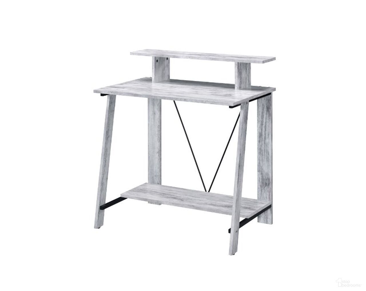 The appearance of Acme Nypho Writing Desk In Antique White And Black Finish designed by ACME in the industrial interior design. This antique white piece of furniture  was selected by 1StopBedrooms from Nypho Collection to add a touch of cosiness and style into your home. Sku: 92732. Material: Wood.