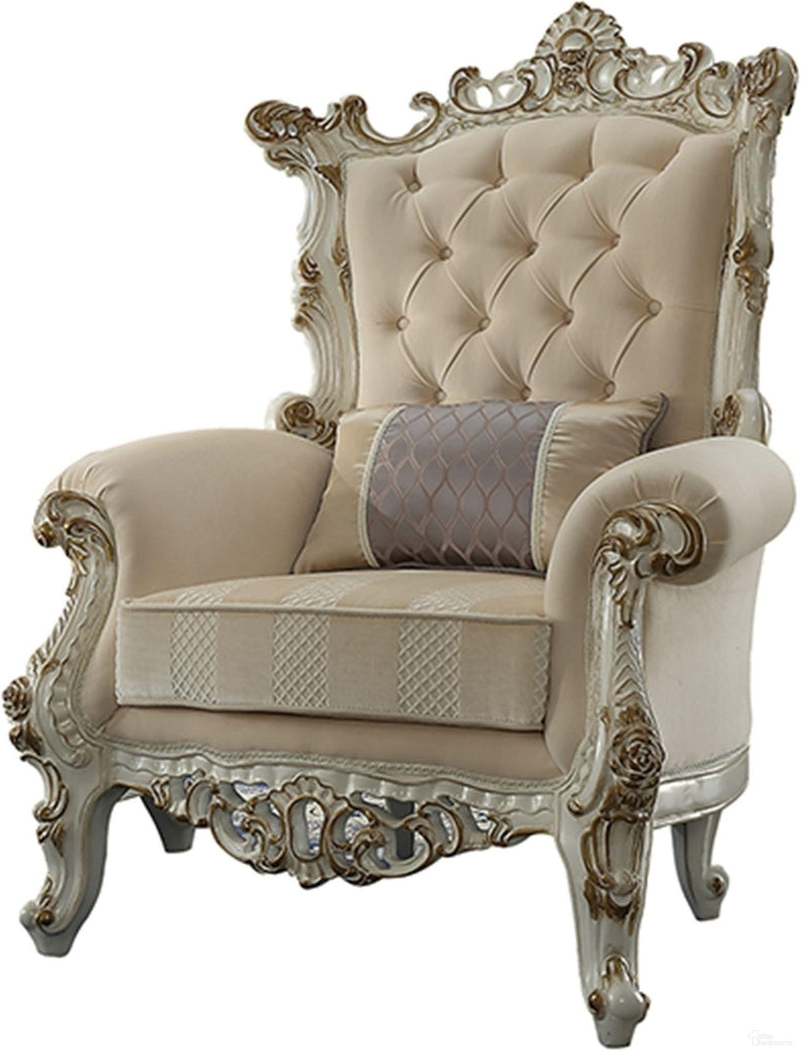 The appearance of Picardy II accent chair in antique pearl designed by ACME in the transitional interior design. This other colors piece of furniture was selected by 1StopBedrooms from Picardy Ii Collection to add a touch of cosiness and style into your home. Sku: 53463. Material: Upholstered.