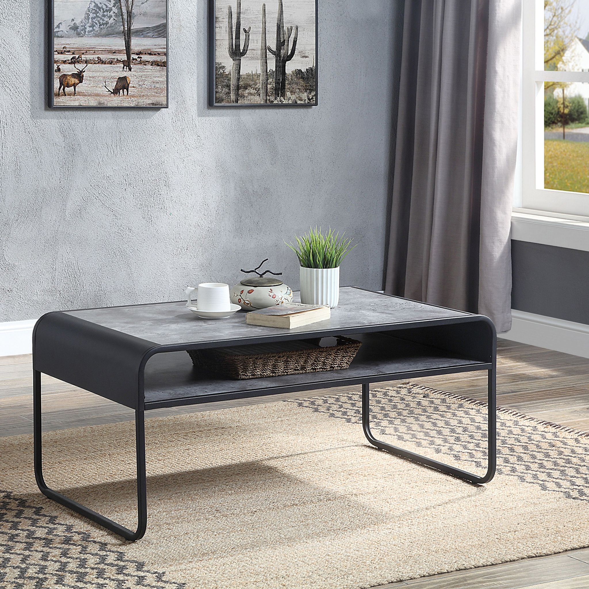 The appearance of Acme Raziela Coffee Table designed by ACME in the industrial interior design. This gray piece of furniture  was selected by 1StopBedrooms from Raziela Collection to add a touch of cosiness and style into your home. Sku: LV01145. Material: Wood.