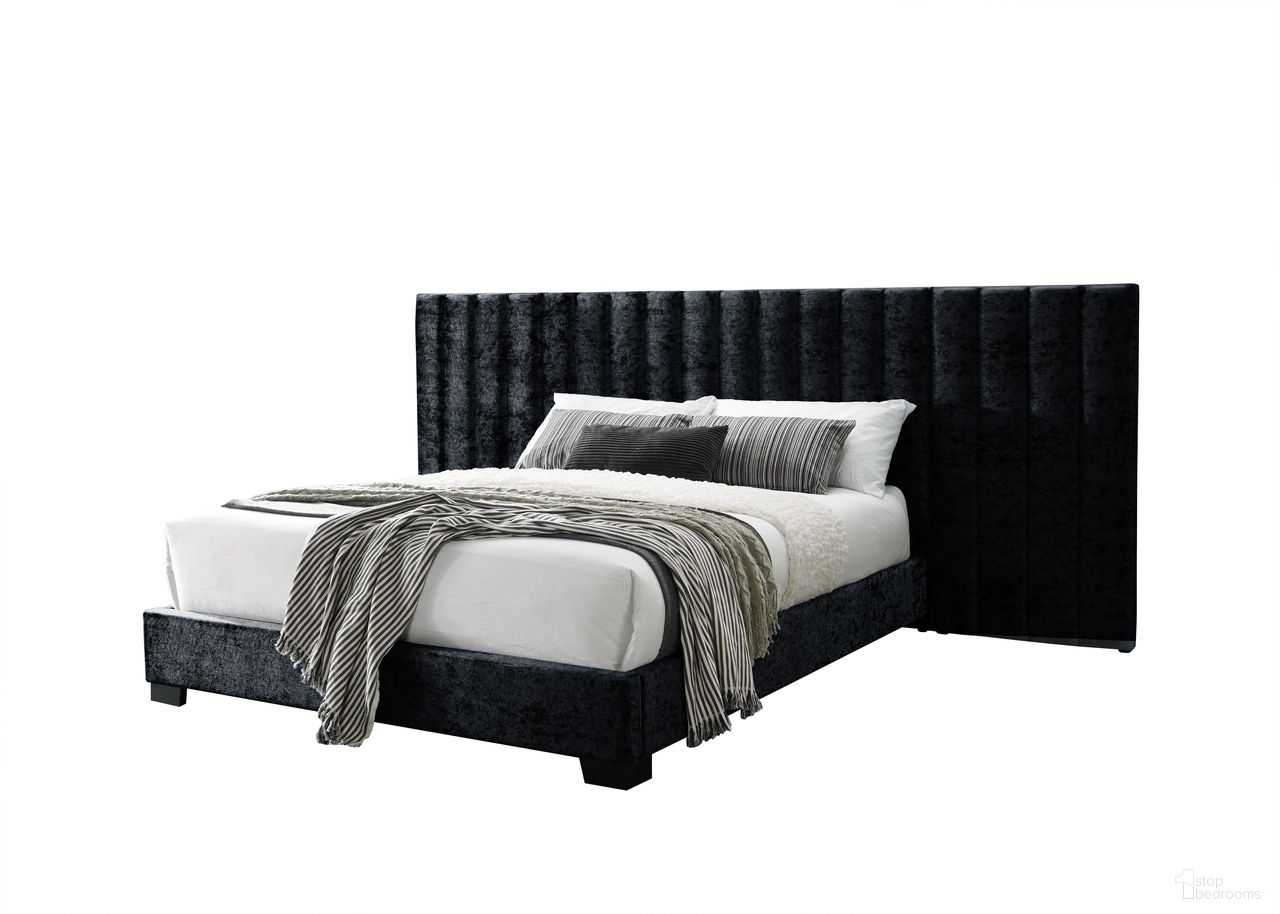 The appearance of Acme Rivas Queen Bed In Black Fabric designed by ACME in the modern / contemporary interior design. This black piece of furniture  was selected by 1StopBedrooms from Rivas Collection to add a touch of cosiness and style into your home. Sku: 27760Q-HB;27761Q-FB;27762Q-R. Bed Type: Platform Bed. Material: Wood. Bed Size: Queen.
