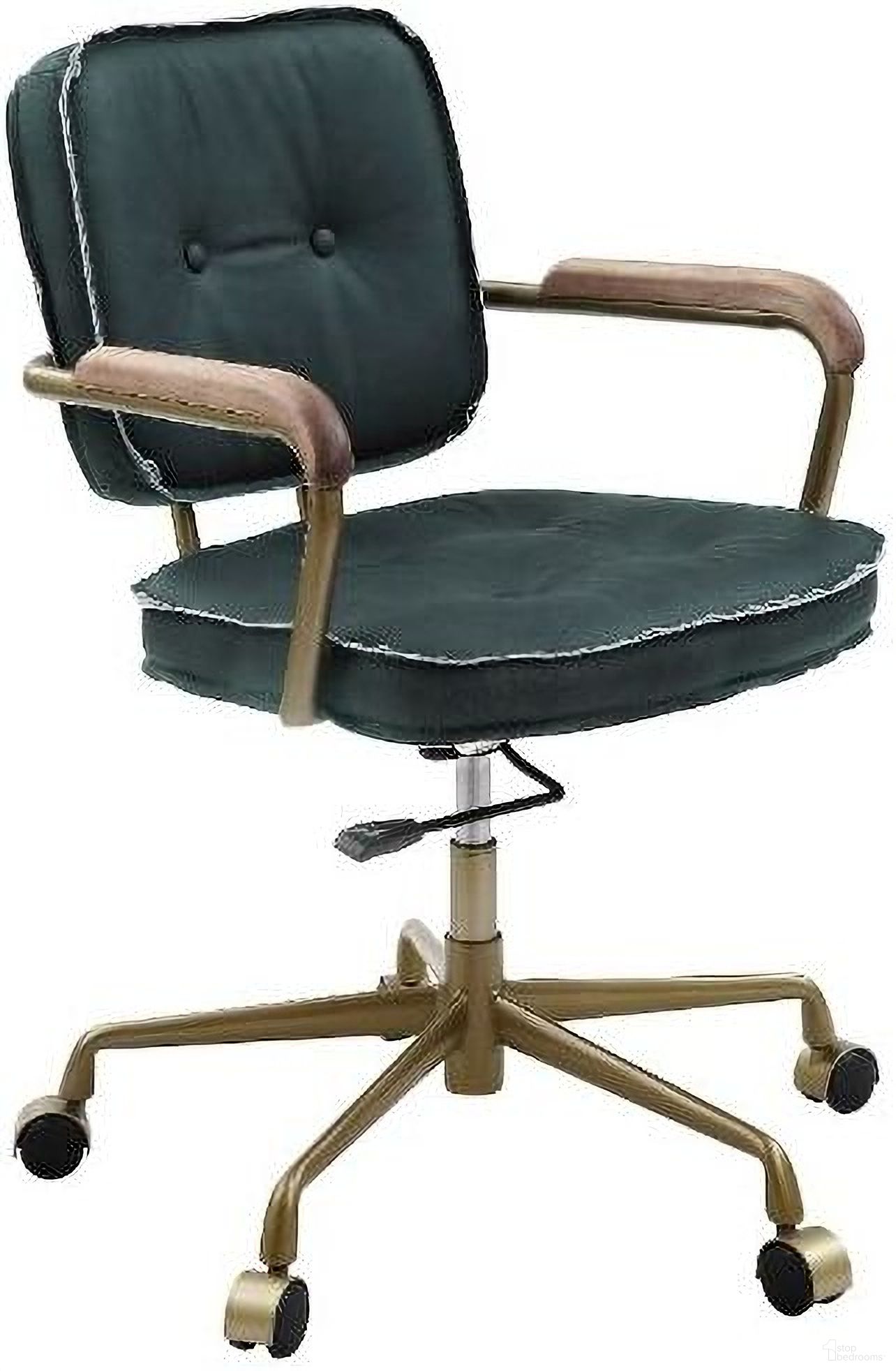 Acme Siecross Office Chair In Emerald Green Leather