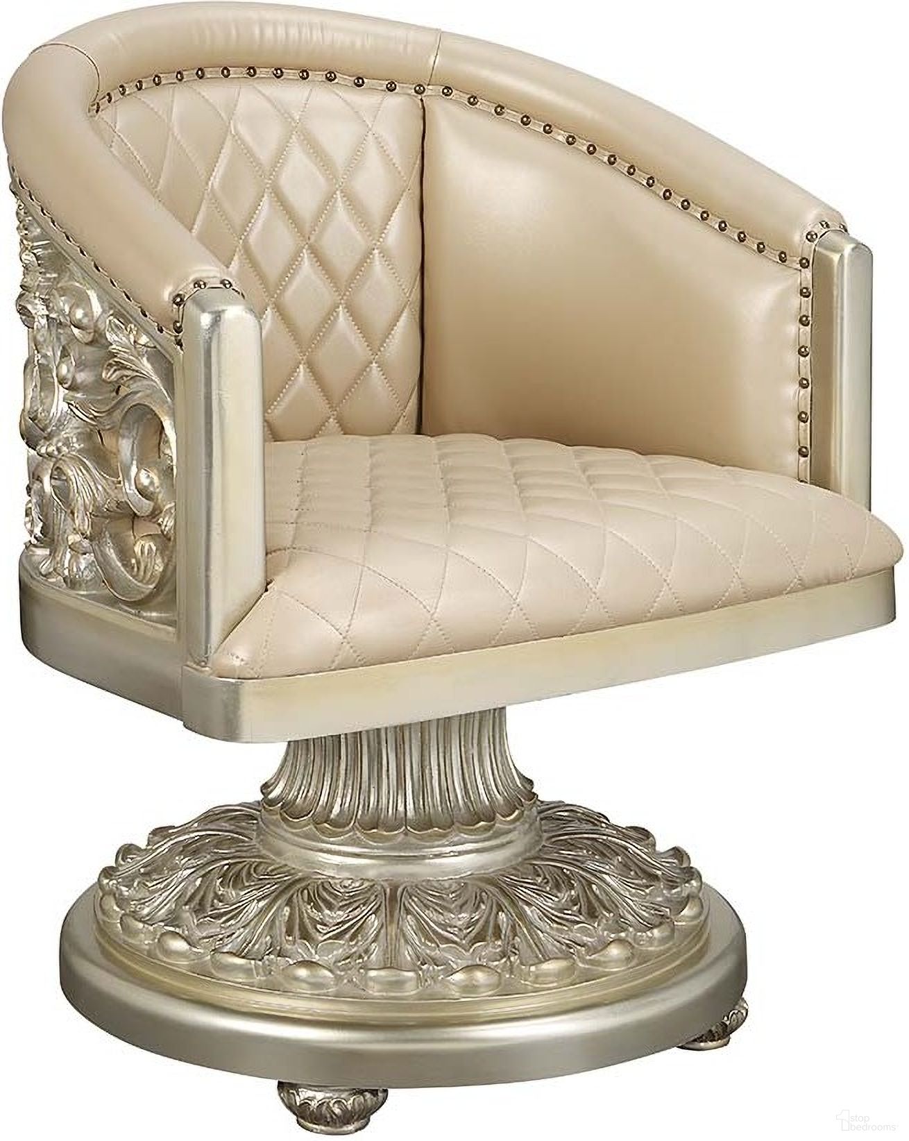 The appearance of Acme Sorina Arm Chair In Antique Gold Finish designed by ACME in the transitional interior design. This antique gold piece of furniture was selected by 1StopBedrooms from Sorina Collection to add a touch of cosiness and style into your home. Sku: DN01220. Material: Wood. Chair Type: Arm Chair.
