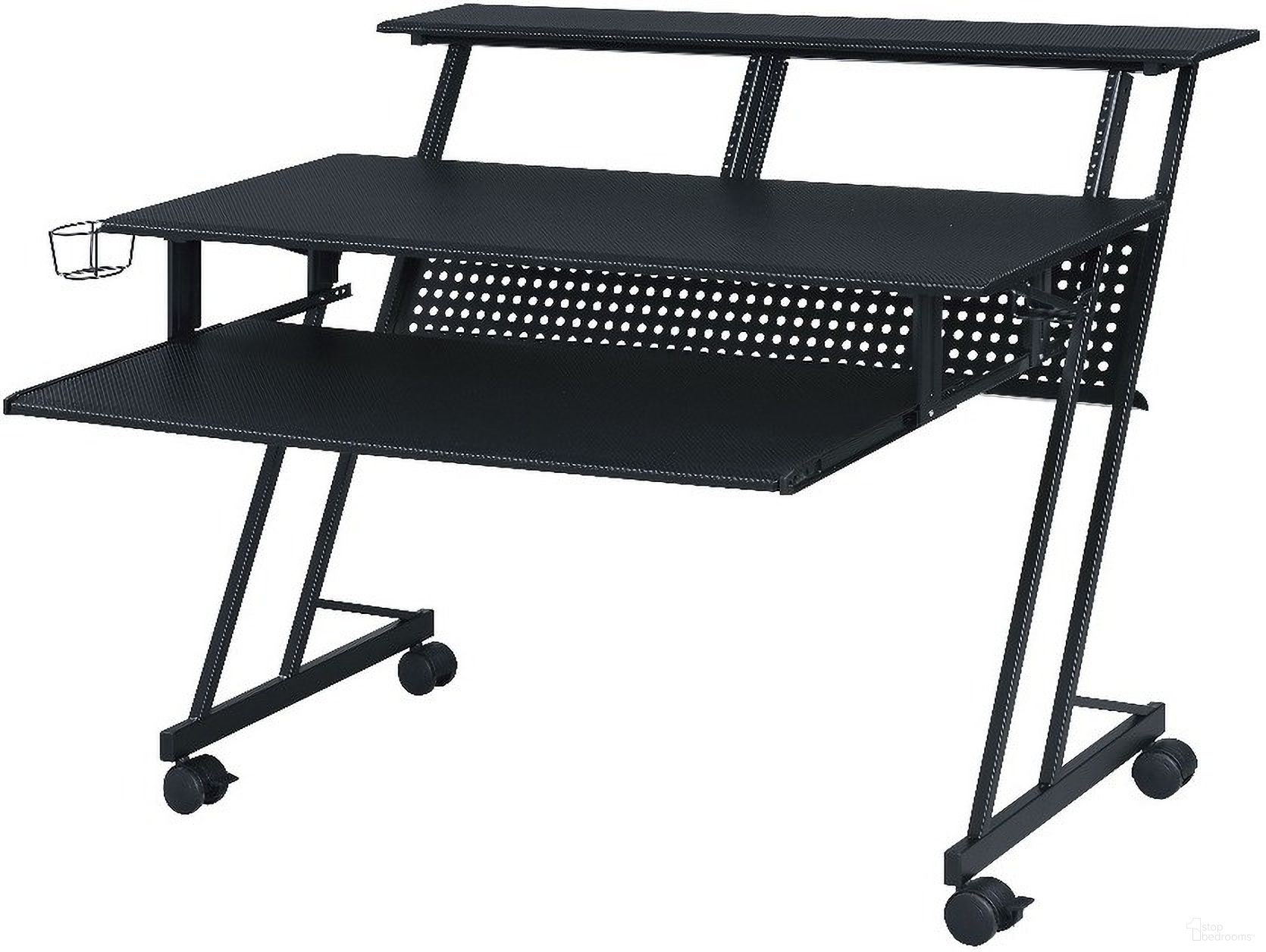 The appearance of Suitor Music Recording Studio Desk In Black designed by ACME in the industrial interior design. This black piece of furniture was selected by 1StopBedrooms from Suitor Collection to add a touch of cosiness and style into your home. Sku: 92900. Material: Metal.