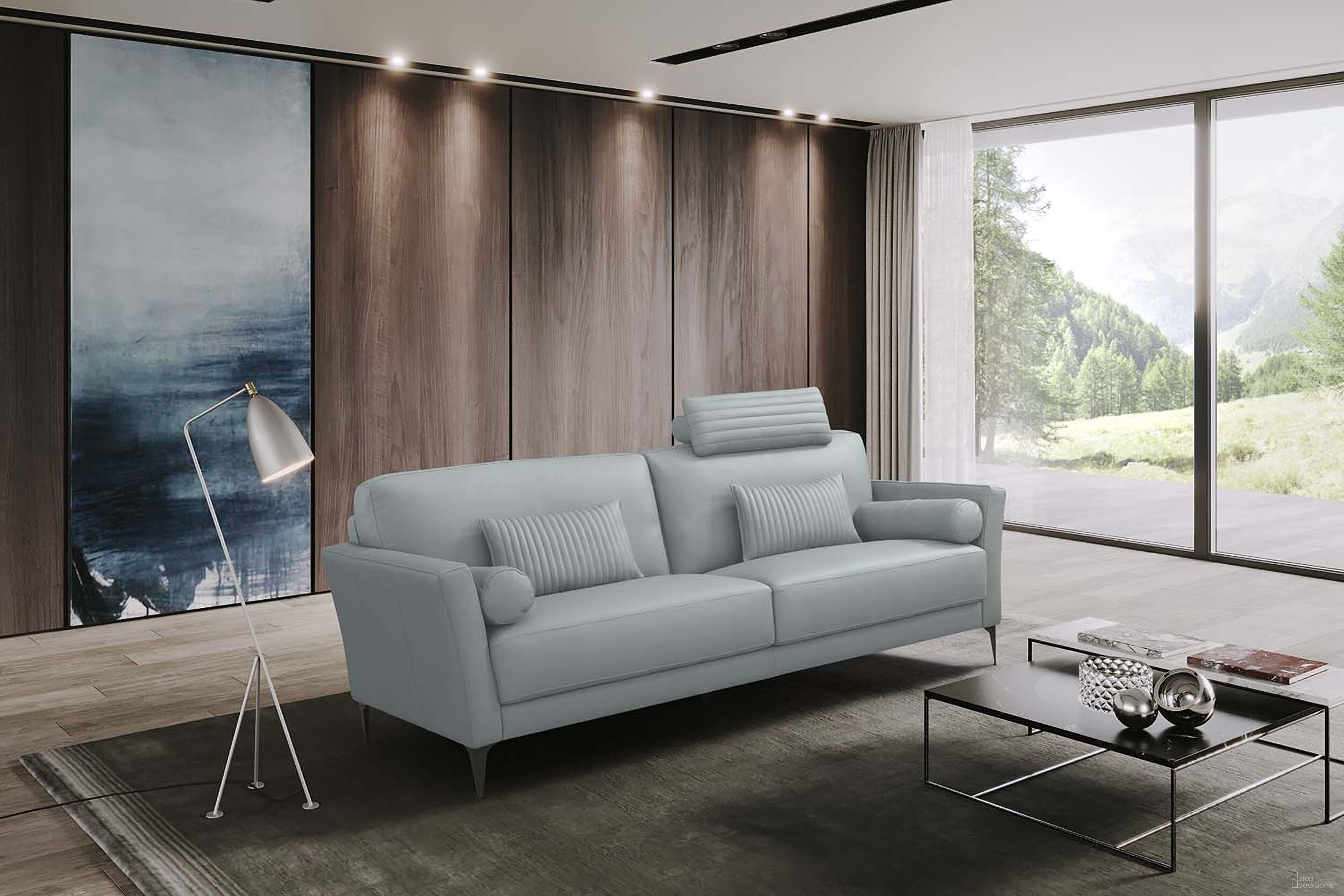 The appearance of Tussio Sofa With 5 Pillows In Gray designed by ACME in the modern / contemporary interior design. This gray piece of furniture was selected by 1StopBedrooms from Tussio Collection to add a touch of cosiness and style into your home. Sku: LV00946. Material: Wood.