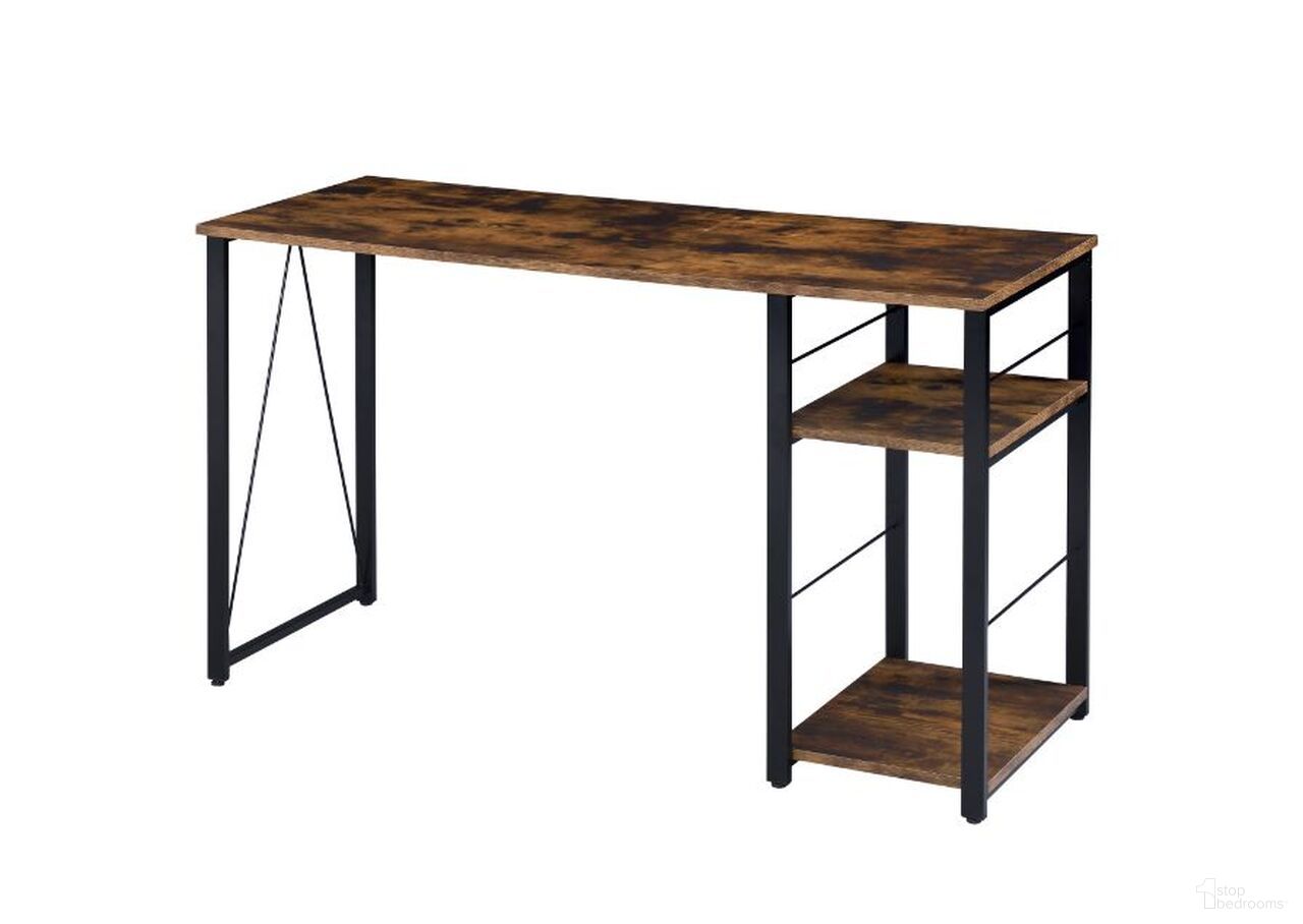 The appearance of Acme Vadna Writing Desk In Weathered Oak And Black Finish designed by ACME in the industrial interior design. This weathered oak piece of furniture  was selected by 1StopBedrooms from Vadna Collection to add a touch of cosiness and style into your home. Sku: 92765. Material: Wood.