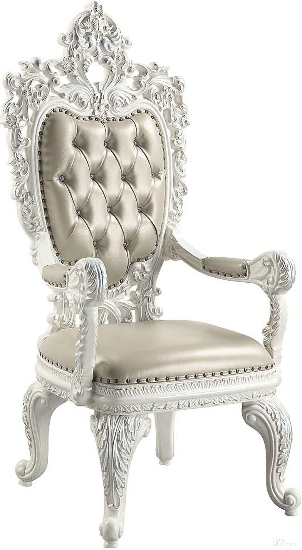 The appearance of Acme Vanaheim Arm Chair Set Of 2 In Beige And Antique White Finish designed by ACME in the transitional interior design. This antique white piece of furniture was selected by 1StopBedrooms from Vanaheim Collection to add a touch of cosiness and style into your home. Sku: DN00680. Material: Wood. Chair Type: Arm Chair.