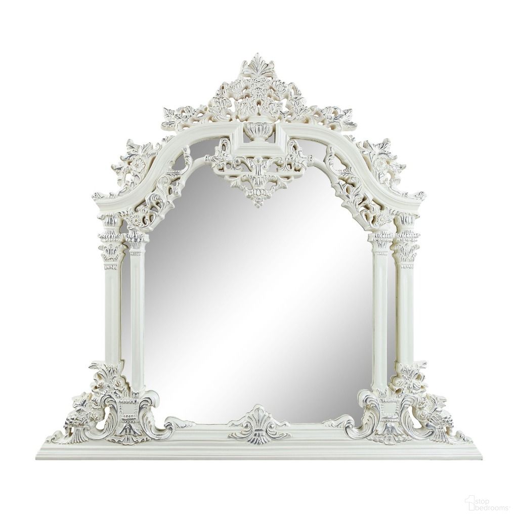 Acme Vanaheim Mirror In Antique White Finish LV00807