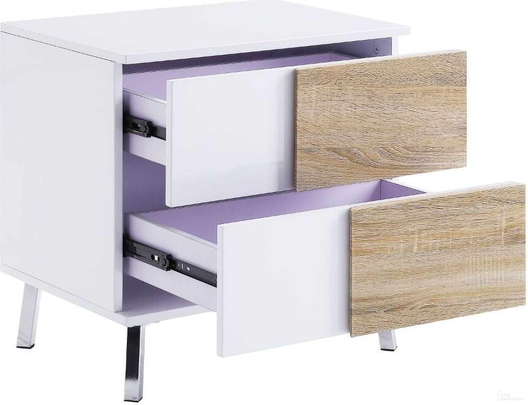 The appearance of Acme Verux End Table designed by ACME in the modern / contemporary interior design. This white high gloss piece of furniture was selected by 1StopBedrooms from Verux Collection to add a touch of cosiness and style into your home. Sku: 84932. Material: Wood.