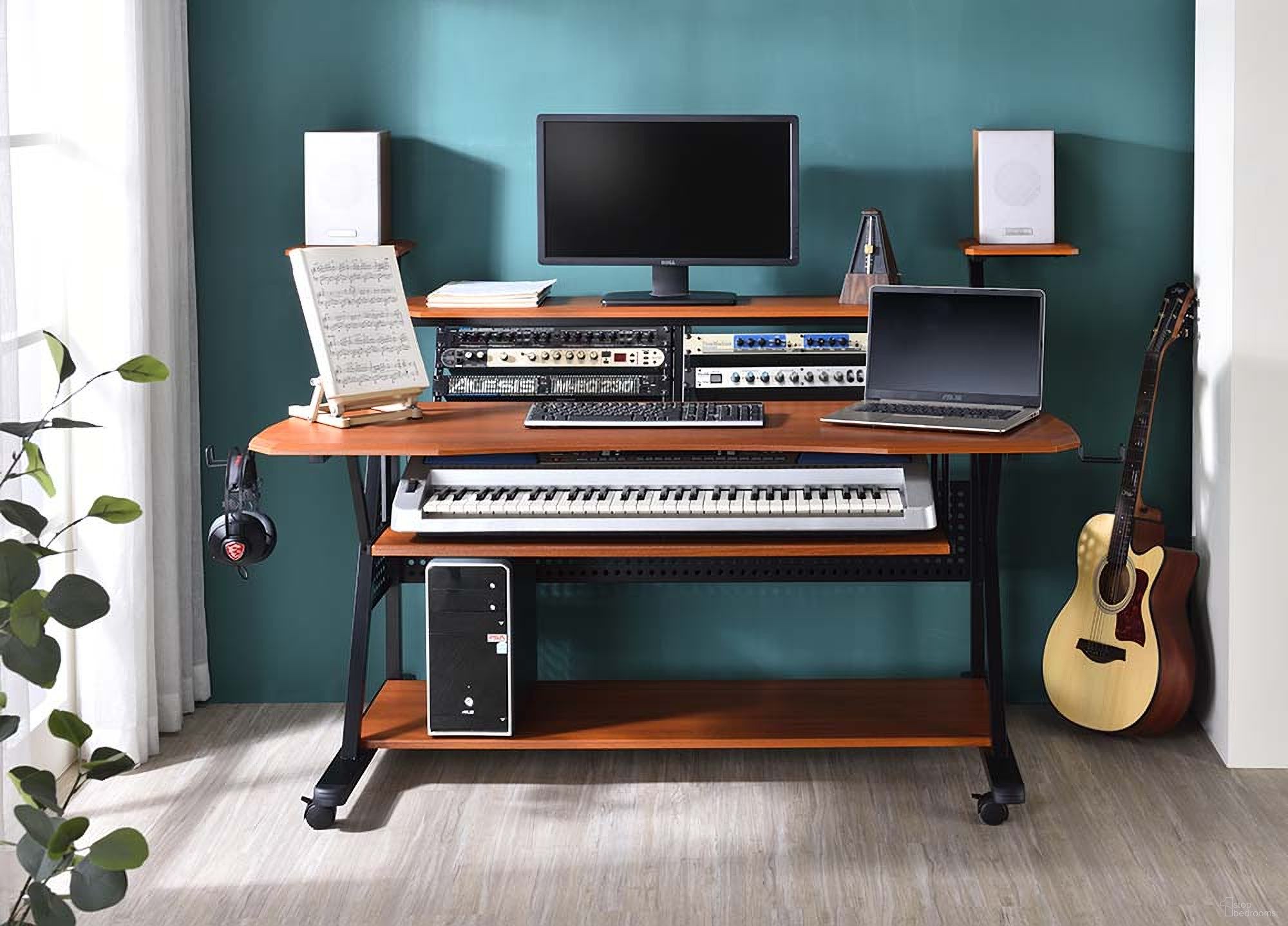 The appearance of Acme Willow Music Desk In Cherry And Black Finish designed by ACME in the industrial interior design. This cherry piece of furniture was selected by 1StopBedrooms from Willow Collection to add a touch of cosiness and style into your home. Sku: OF00990. Material: Wood.