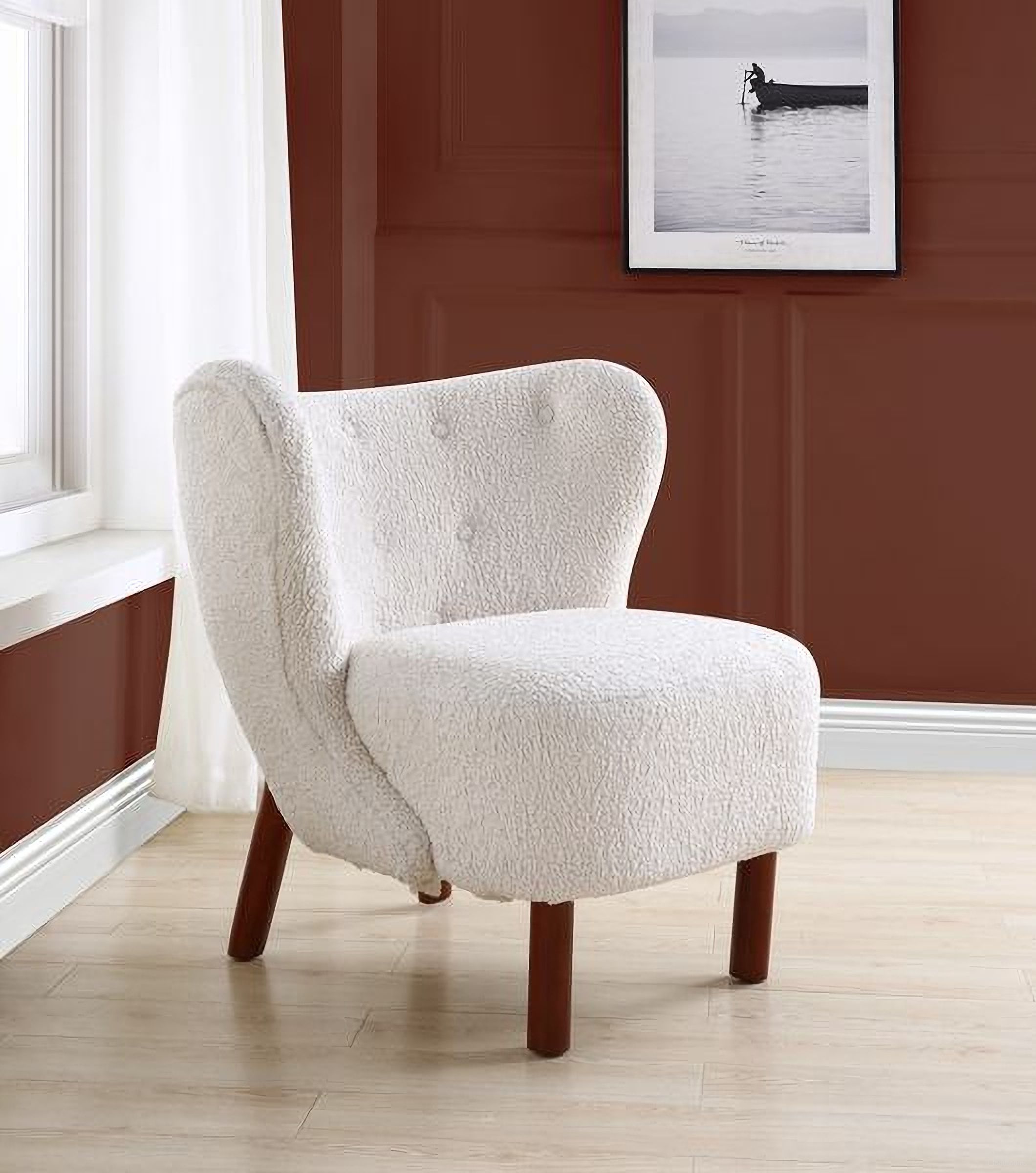 Acme Zusud Accent Chair In White Teddy Sherpa