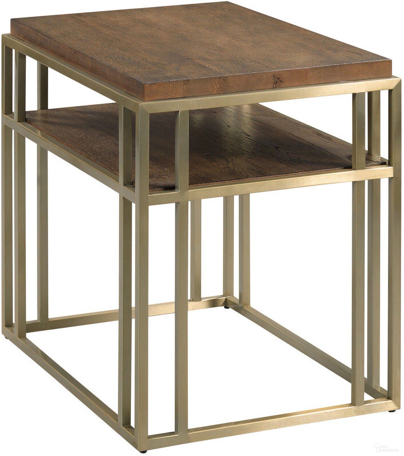 The appearance of Brighton Chairside Table In Cacao designed by Kincaid in the transitional interior design. This cacao piece of furniture  was selected by 1StopBedrooms from Brighton Collection to add a touch of cosiness and style into your home. Sku: 114-918. Material: Metal.