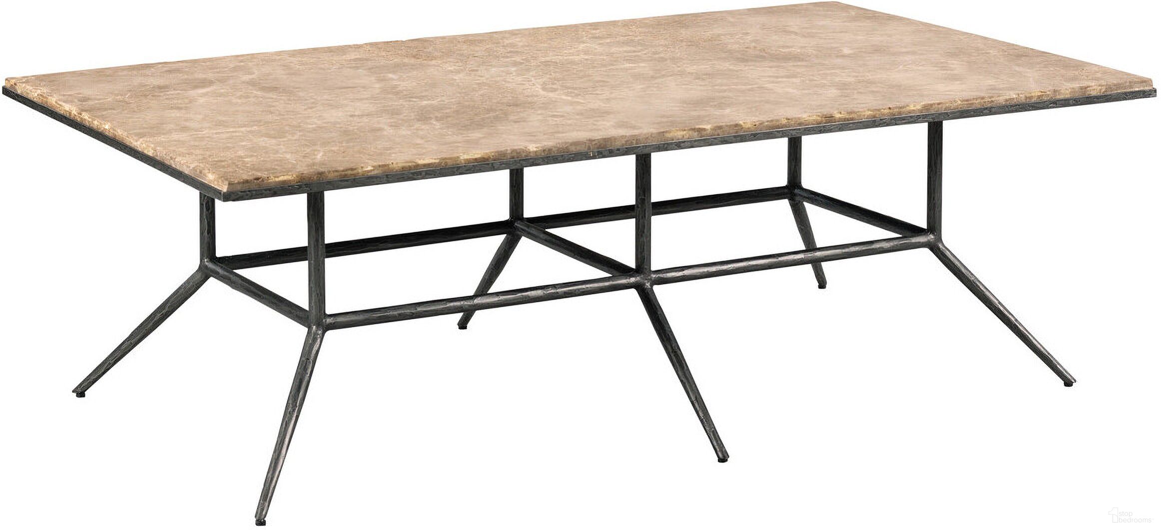 The appearance of Sorrento Coffee Table In Tumbled Light Emperador designed by Kincaid in the transitional interior design. This tumbled light emperador piece of furniture  was selected by 1StopBedrooms from Sorrento Collection to add a touch of cosiness and style into your home. Sku: 113-911. Material: Steel.