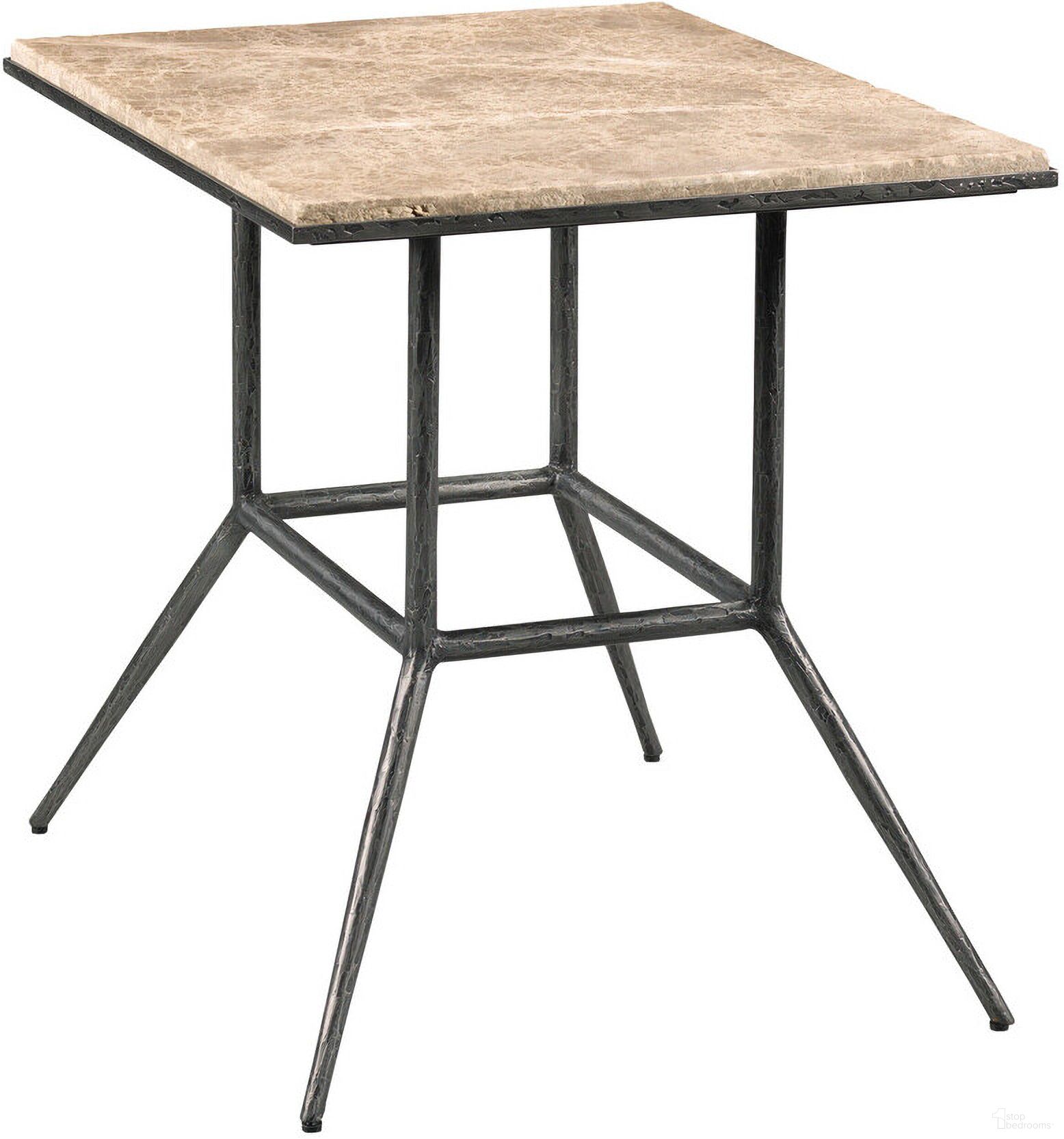 The appearance of Sorrento End Table In Tumbled Light Emperador designed by Kincaid in the transitional interior design. This tumbled light emperador piece of furniture  was selected by 1StopBedrooms from Sorrento Collection to add a touch of cosiness and style into your home. Sku: 113-915. Material: Steel.
