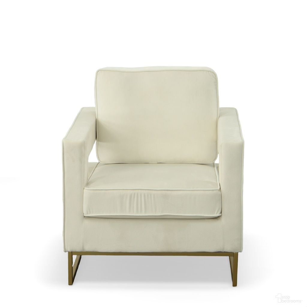 The appearance of Adadon Velvet Upholstered Armchair In Cream and Gold designed by Carolina Living in the glam interior design. This cream/gold piece of furniture was selected by 1StopBedrooms from Adadon Collection to add a touch of cosiness and style into your home. Sku: UCH3329-CRMGLD. Material: Plywood.