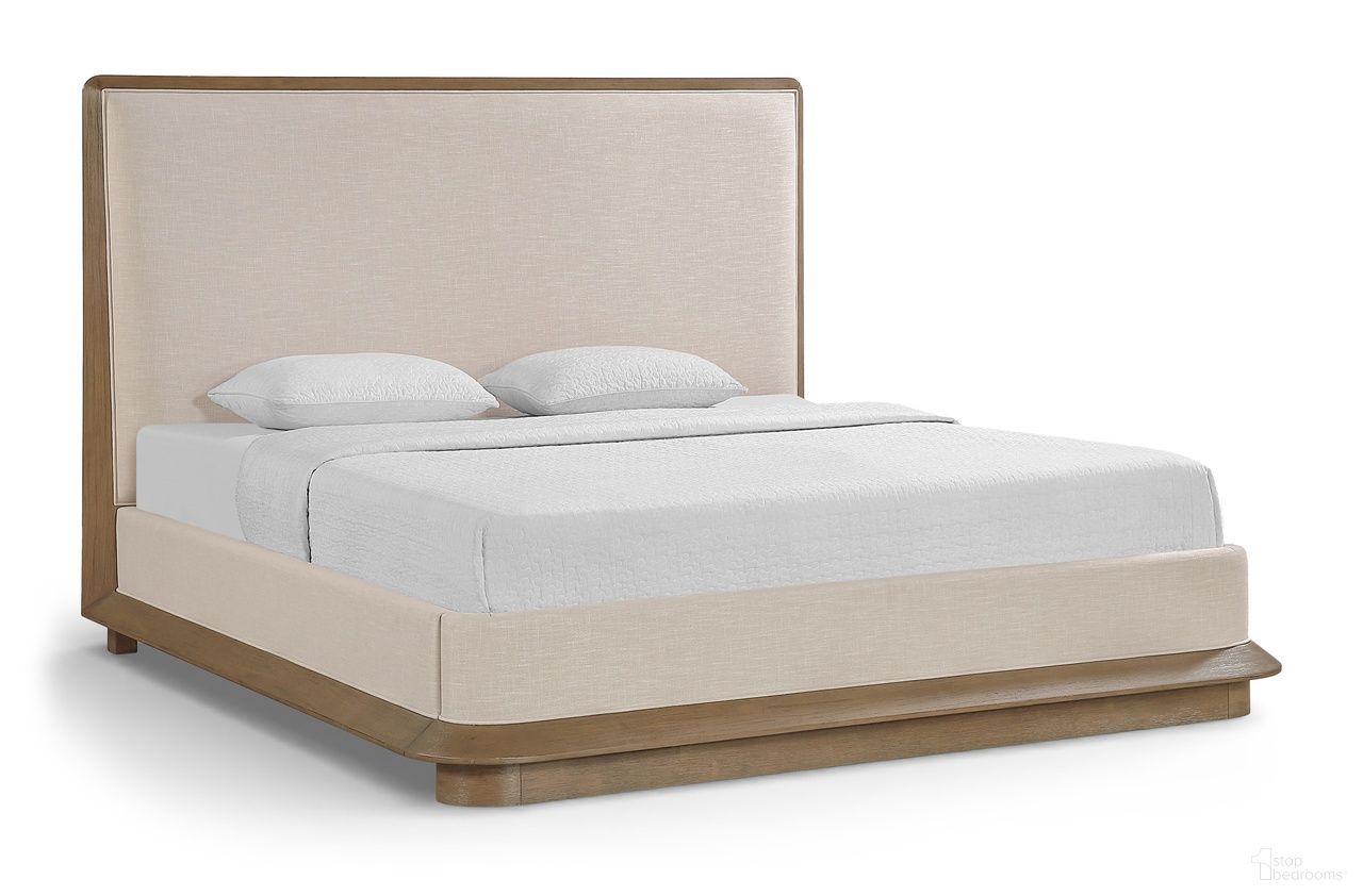 The appearance of Adagio Fabric Upholstered King Bed In Brown designed by Meridian in the modern / contemporary interior design. This brown piece of furniture  was selected by 1StopBedrooms from Adagio Collection to add a touch of cosiness and style into your home. Sku: Adagio-K Box 1/3 (Headboard);Adagio-K Box 2/3 (Footboard / Slats / Support Legs);Adagio-K Box 3/3 (Rails / Center Support Bar). Bed Type: Platform Bed. Material: Fabric. Bed Size: King.