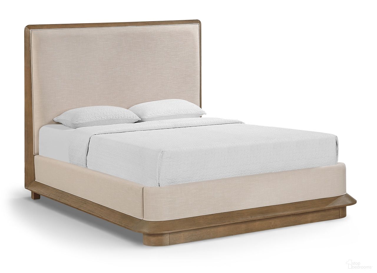 Adagio Fabric Upholstered Queen Bed In Brown