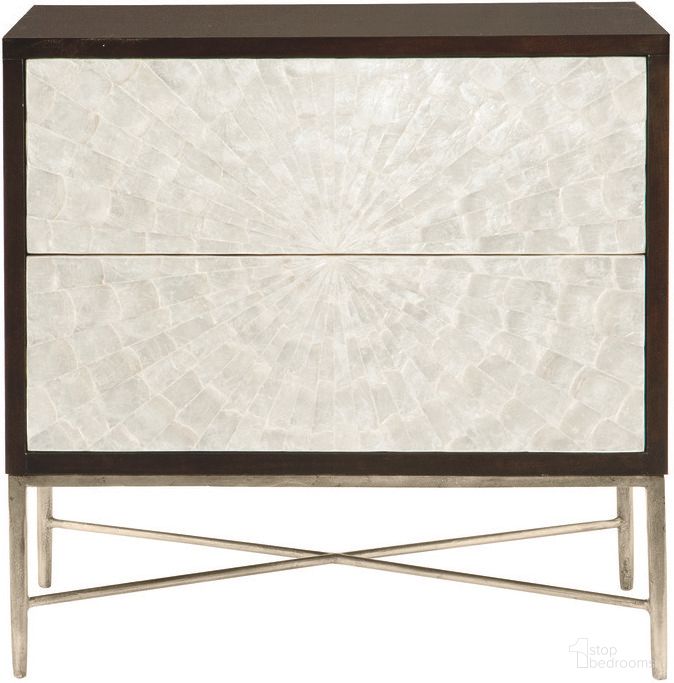 The appearance of Adagio Nightstand designed by Bernhardt in the modern / contemporary interior design. This espresso/bronze/natural piece of furniture was selected by 1StopBedrooms from Adagio Collection to add a touch of cosiness and style into your home. Sku: 353216. Material: Steel.