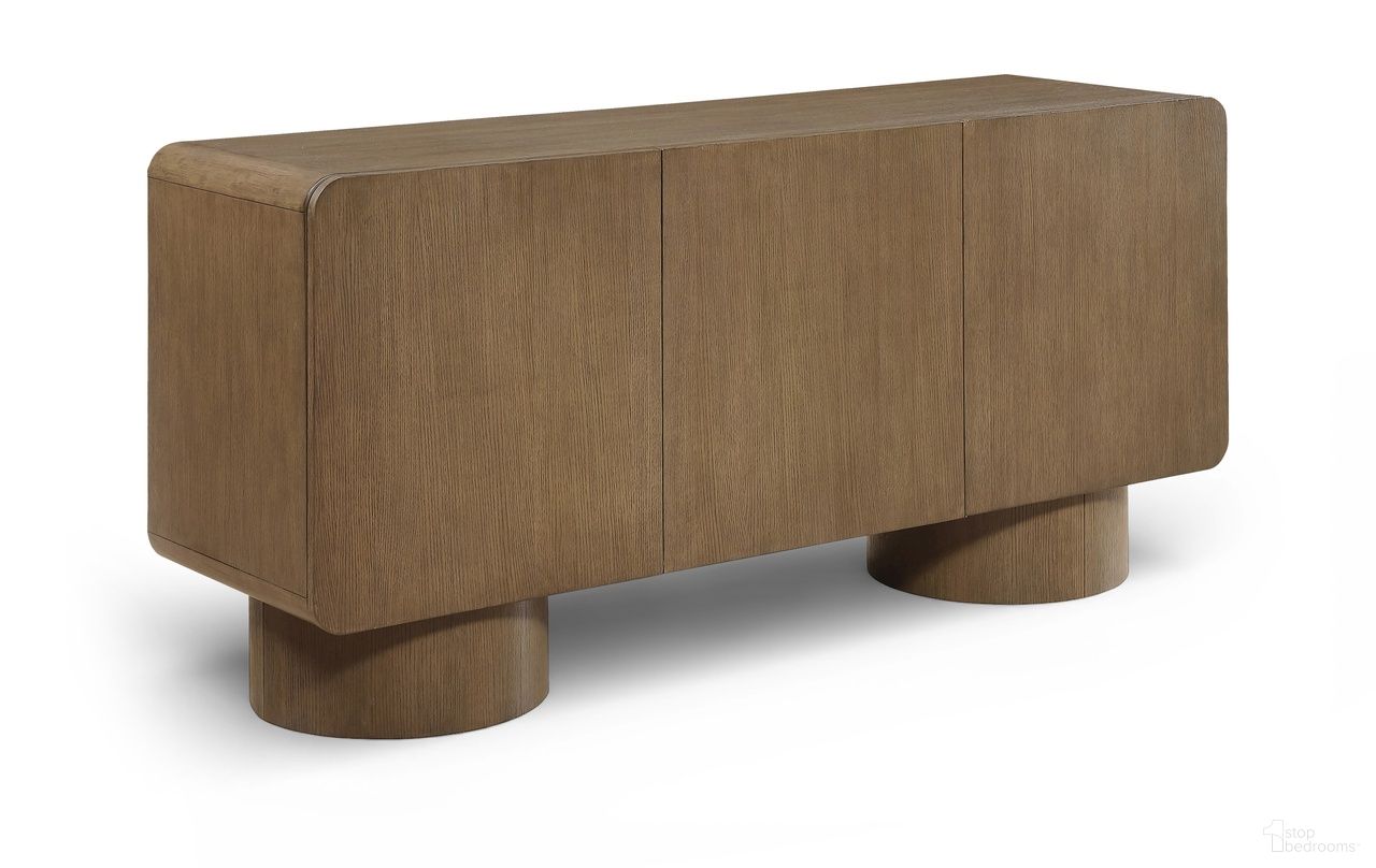 Adagio Solid Wood and Oak Veneer Sideboard In Brown