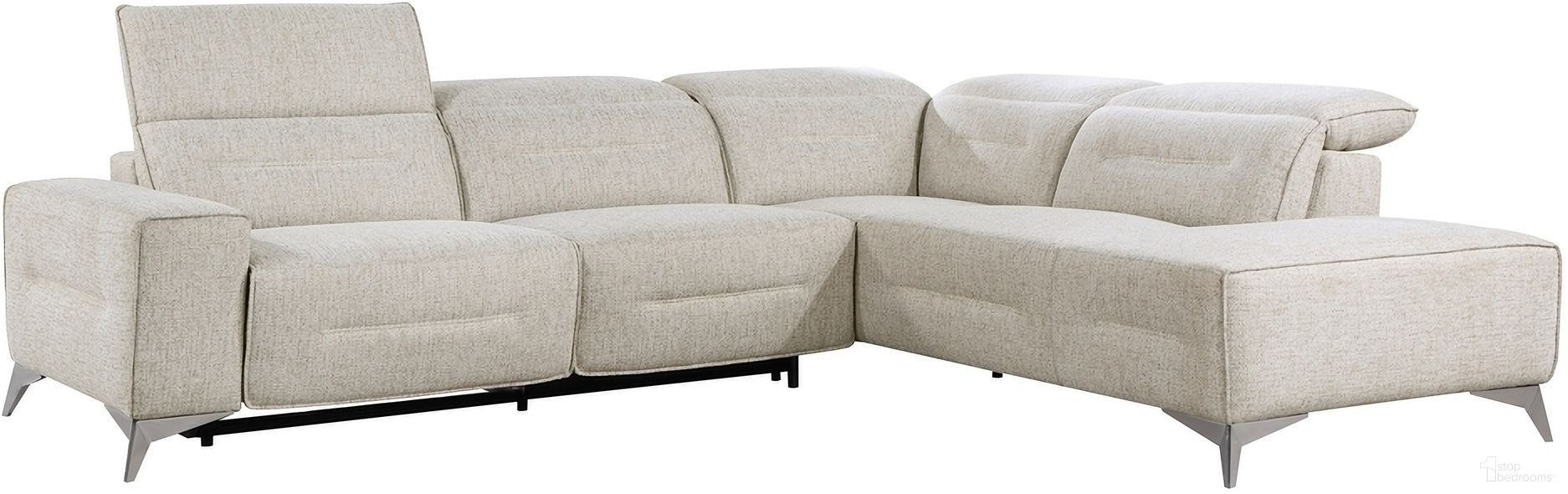 Adahlia 2-Piece Power Reclining Sectional with Right Chaise In Beige