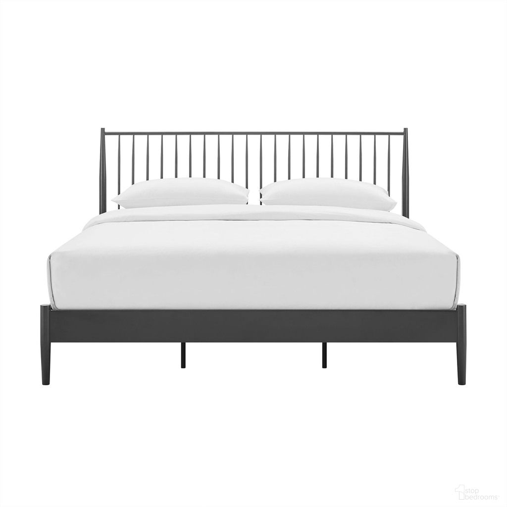 The appearance of Adair Spindle Metal King Platform Bed In Charcoal designed by Modway in the modern / contemporary interior design. This charcoal piece of furniture was selected by 1StopBedrooms from Adair Collection to add a touch of cosiness and style into your home. Sku: MOD-7220-CHA. Bed Type: Platform Bed. Material: Metal. Bed Size: King.