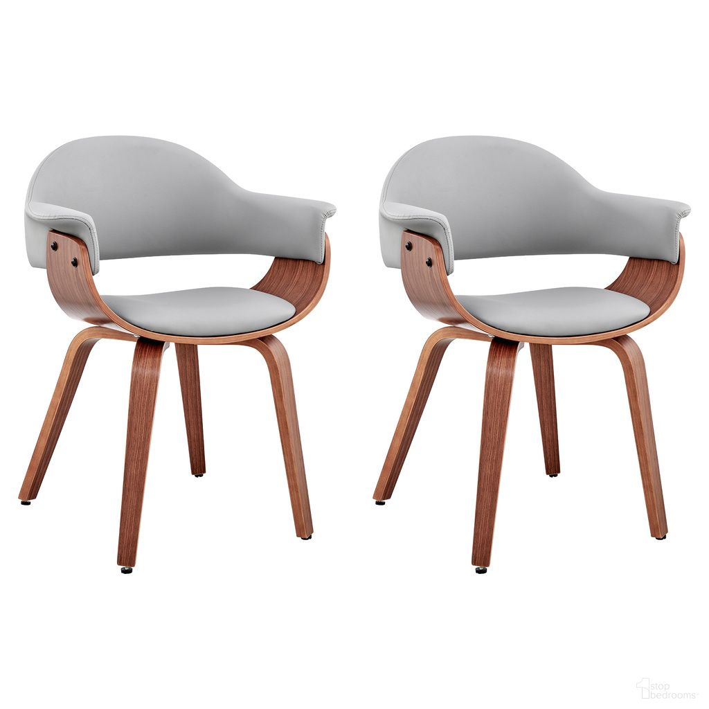 Adalyn Dining Room Accent Chair Set of 2 In Gray and Walnut