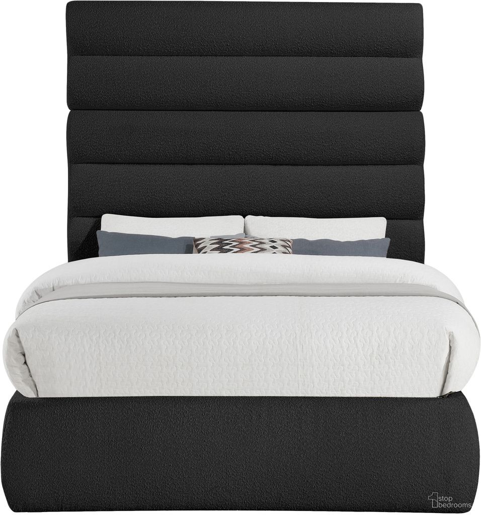 The appearance of Adam Boucle Fabric Full Bed In Black designed by Meridian in the modern / contemporary interior design. This black piece of furniture  was selected by 1StopBedrooms from Adam Collection to add a touch of cosiness and style into your home. Sku: B1256Black-F Box 1/3 (Headboard);B1256Black-F Box 2/3 (Footboard / Rails / Slats);B1256Black-F Box 3/3 (Full Panel). Bed Type: Panel Bed. Bed Size: Full. Material: Boucle Fabric.