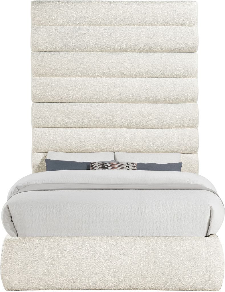 The appearance of Adam Boucle Fabric Full Bed In Cream designed by Meridian in the modern / contemporary interior design. This cream piece of furniture  was selected by 1StopBedrooms from Adam Collection to add a touch of cosiness and style into your home. Sku: B1256Cream-F Box 1/4 (Headboard);B1256Cream-F Box 2/4 (Footboard / Rails / Slats);B1256Cream-F Box 3/4 (Full Panel);B1256Cream-F Box 4/4 (Full Panel). Bed Type: Panel Bed. Bed Size: Full. Material: Boucle Fabric.