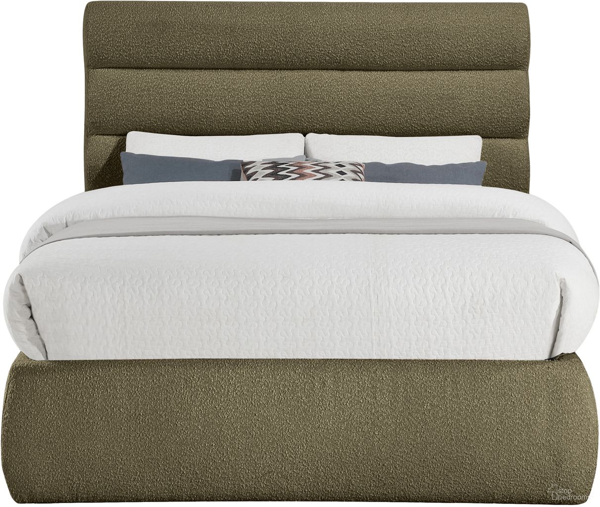 The appearance of Adam Boucle Fabric Full Bed In Olive designed by Meridian in the modern / contemporary interior design. This olive piece of furniture was selected by 1StopBedrooms from Adam Collection to add a touch of cosiness and style into your home. Sku: B1256Olive-F Box 1/2 (Headboard);B1256Olive-F Box 2/2 (Footboard / Rails / Slats). Bed Type: Panel Bed. Bed Size: Full. Material: Boucle Fabric.