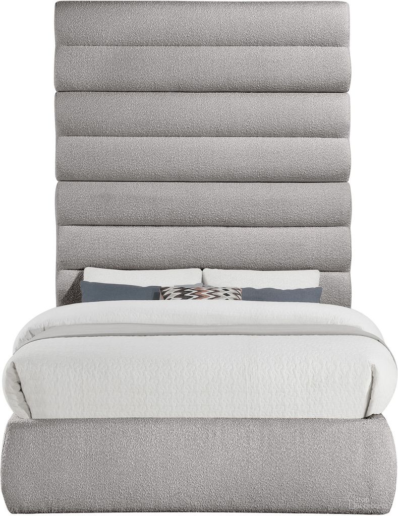 The appearance of Adam Boucle Fabric Full Bed In Taupe designed by Meridian in the modern / contemporary interior design. This taupe piece of furniture  was selected by 1StopBedrooms from Adam Collection to add a touch of cosiness and style into your home. Sku: B1256Taupe-F Box 1/4 (Headboard);B1256Taupe-F Box 2/4 (Footboard / Rails / Slats);B1256Taupe-F Box 3/4 (Full Panel);B1256Taupe-F Box 4/4 (Full Panel). Bed Type: Panel Bed. Bed Size: Full. Material: Boucle Fabric.